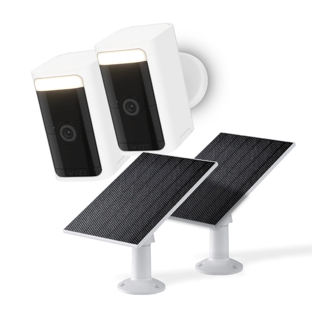 Wyze Battery Cam Pro + Solar Panel, 2-Pack Bundle