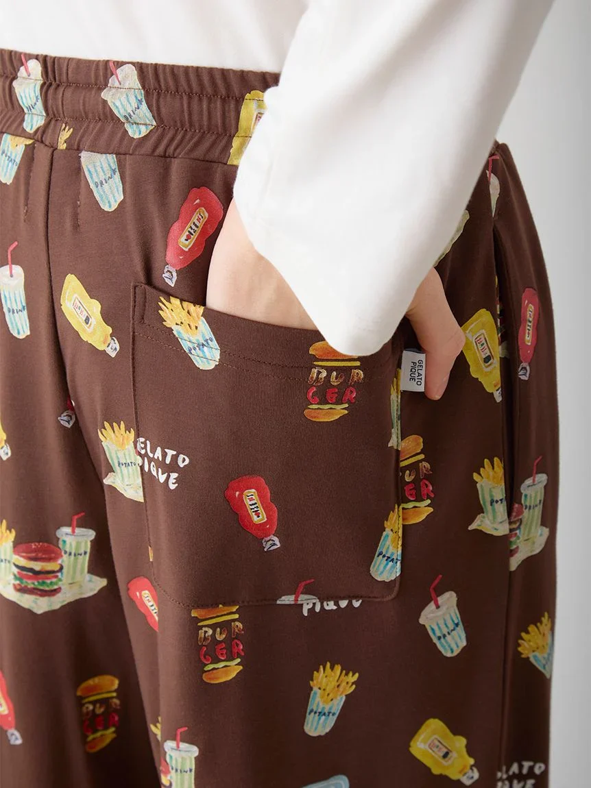 [Hirano Toshiyuki] Men's Hamburger Print Long Pants