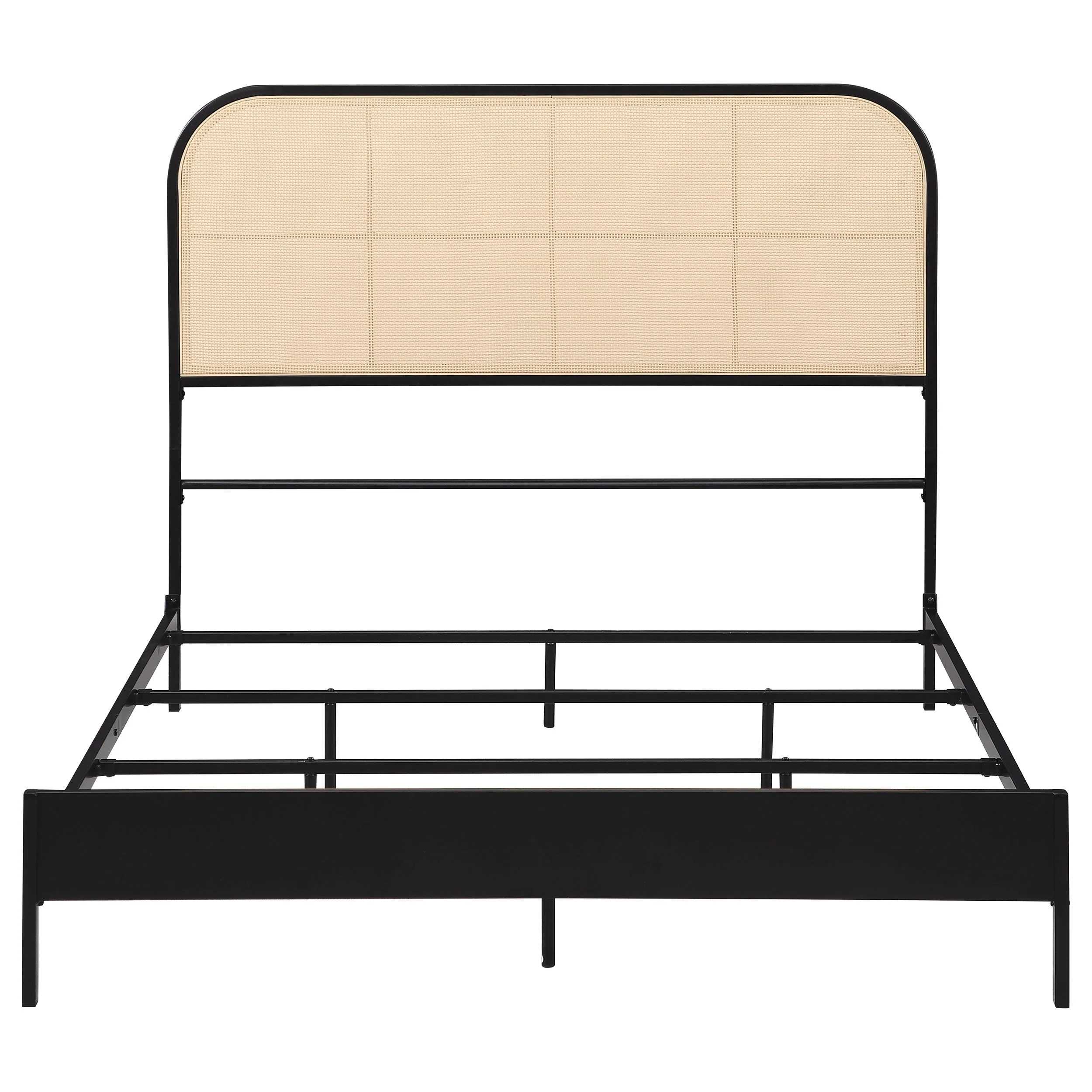 Amherst Radio Weave Rattan Metal Bed Black