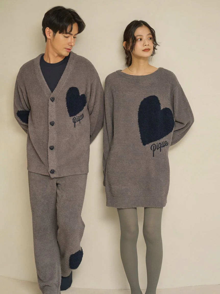 UNISEX Heart Jacquard Cardigan