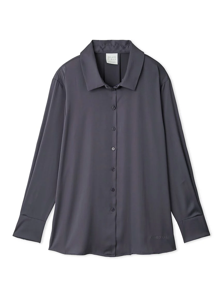 Long Sleeve Satin Sleepwear Blouse