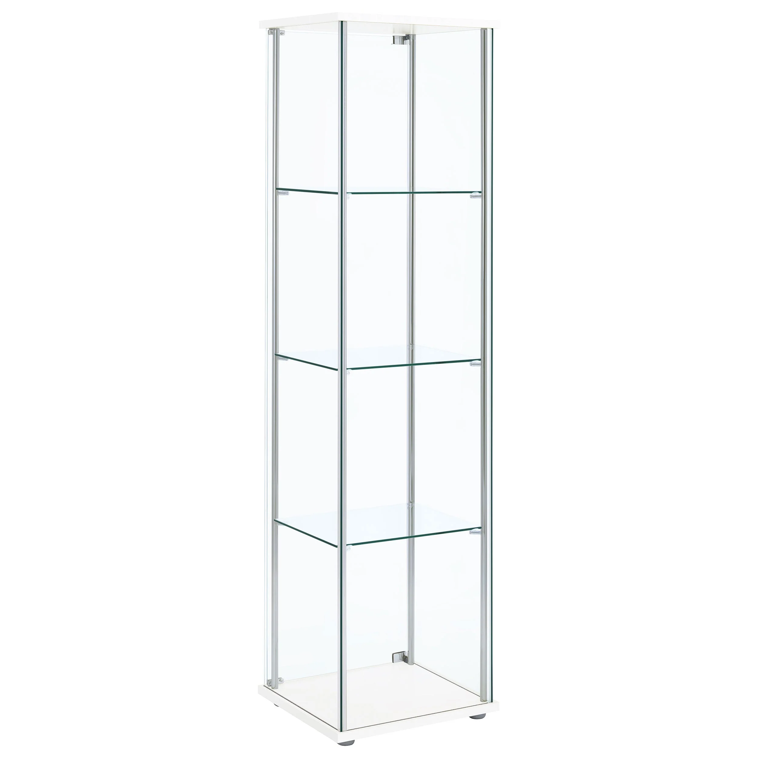Bellatrix 4-shelf Clear Glass Curio Cabinet Cappuccino