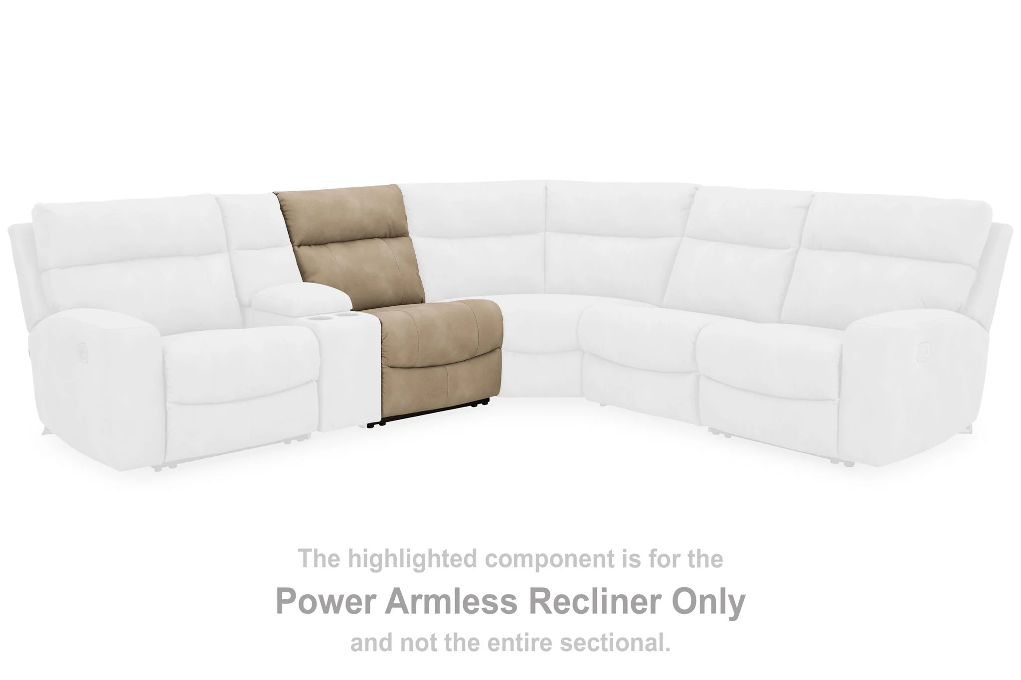Next-Gen Durapella - Power Armless Recliner With Adj Headrest - Sand