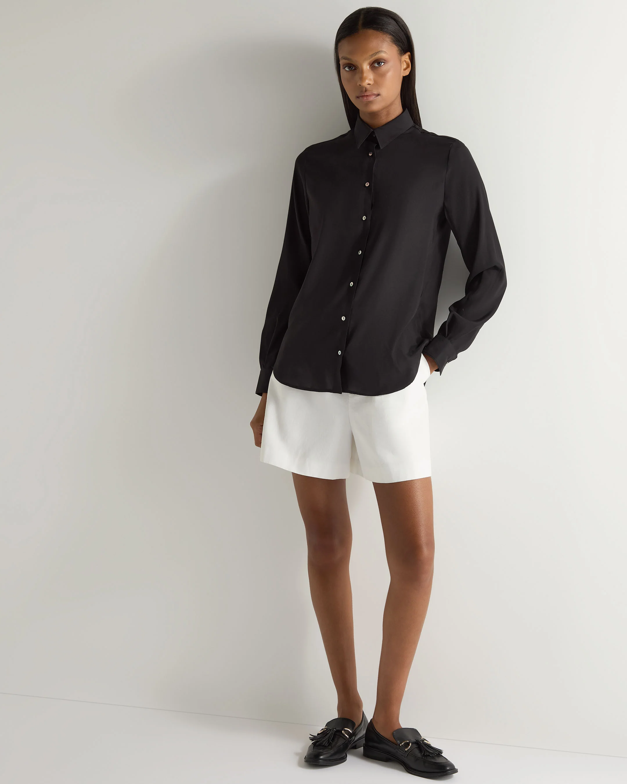 Women's Rochelle Silk Shirt Black