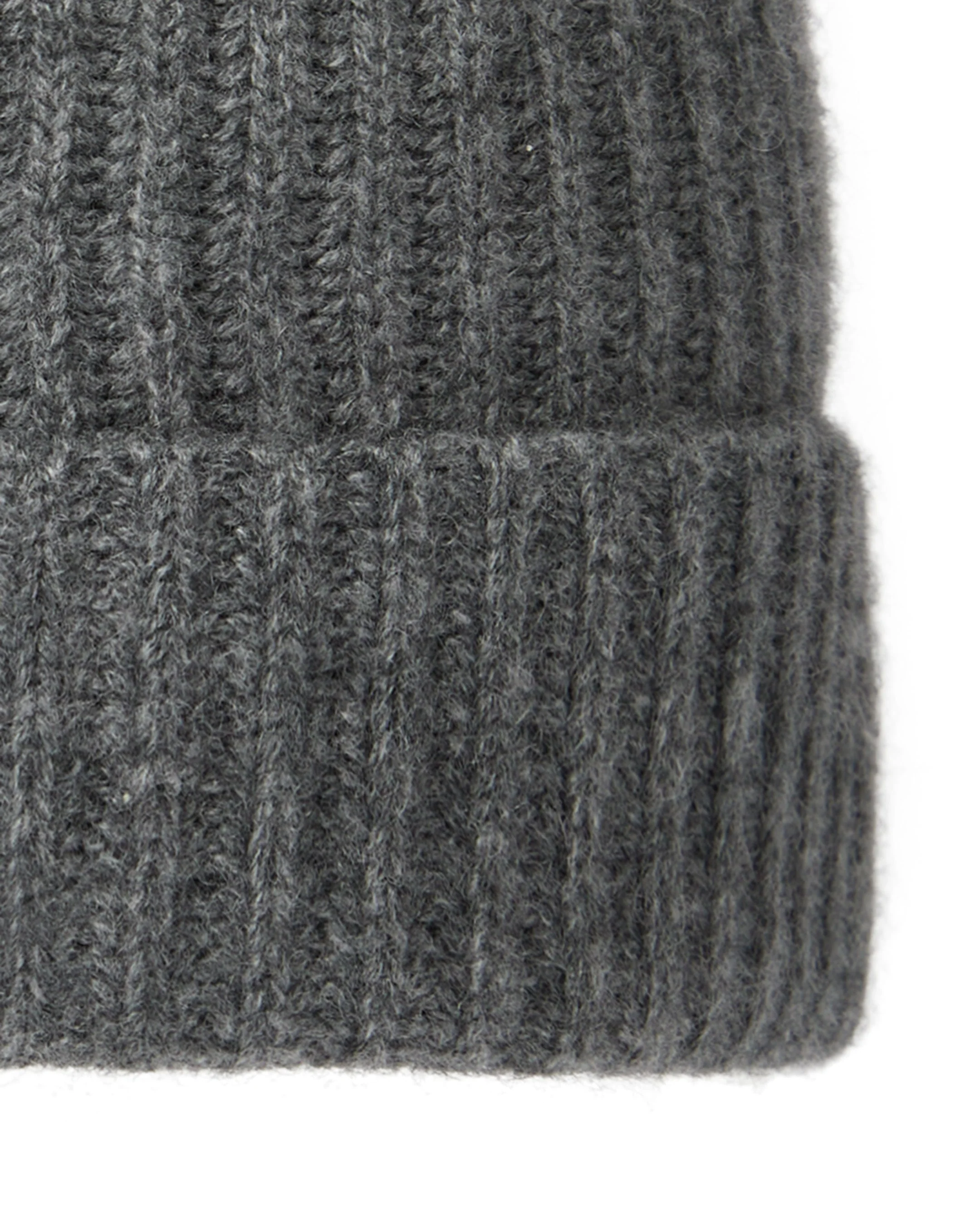 Unisex Ribbed Cashmere Hat Elephant Grey