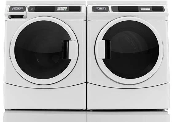 Maytag Commercial 220 volt Front Load Washer & Electric Dryer Set  MHN33PNCGW & MDE28PN 220v 240 volts 50 Hz
