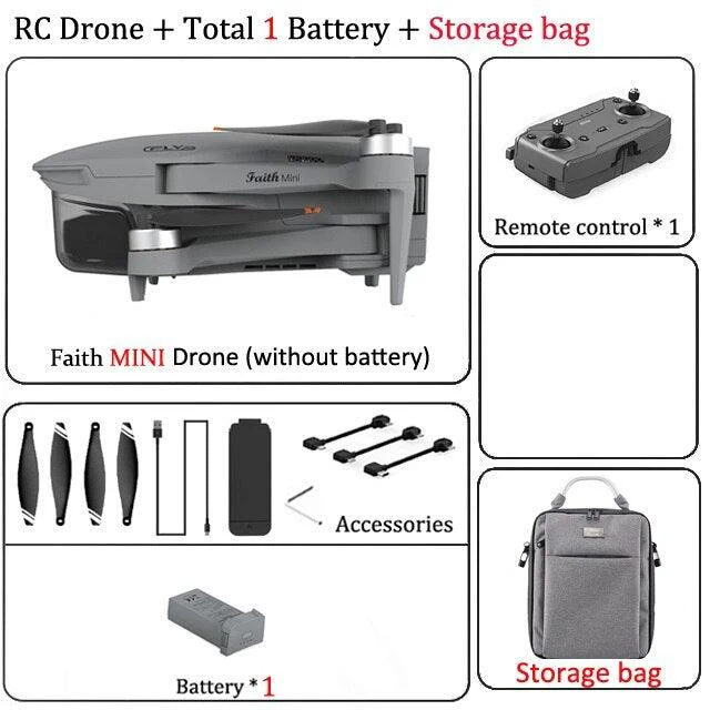CFLY Faith MINI Drone - 230g GPS Drone With 4K HD Camera 3-Axis Gimbal Professional RC Quadcopter 26min Flight 3KM MINI Helicopter