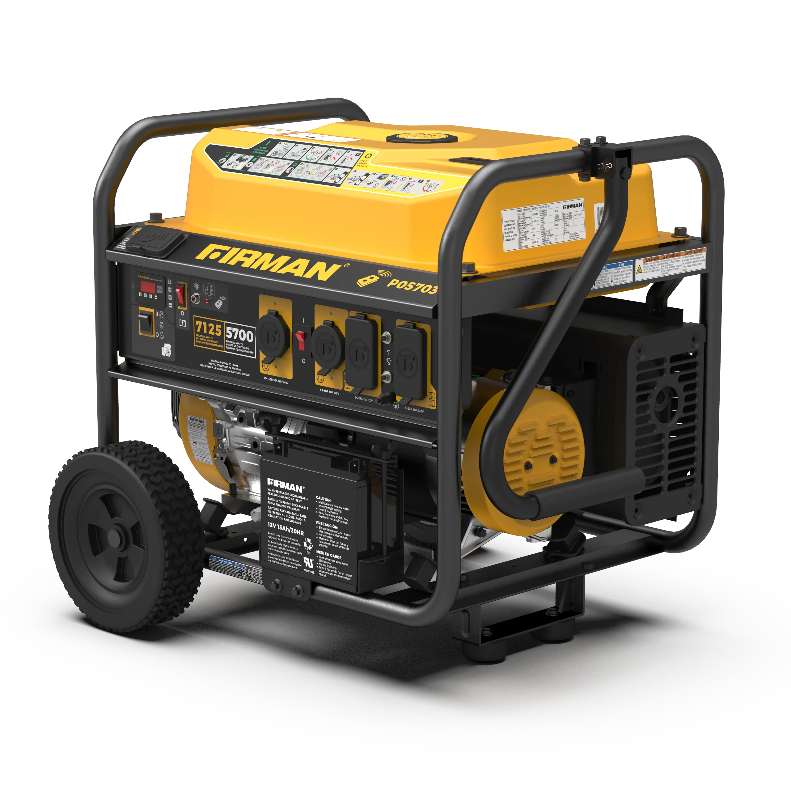 Gas Portable Generator 7125W Remote Start 120/240V