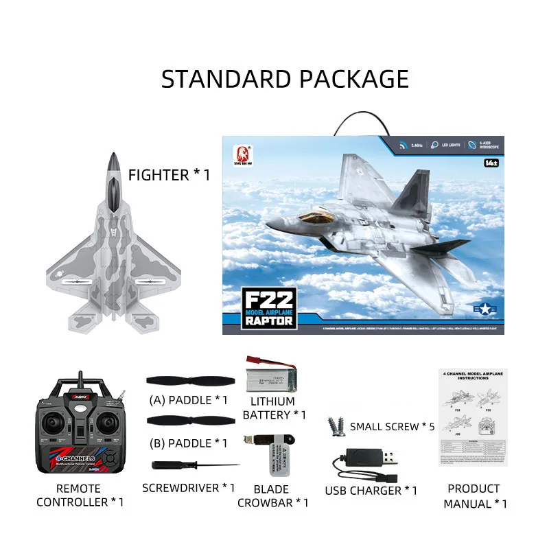 BM22 F22 Fighter 2.4G 4CH Large Fixed-wing Remote Control Airplane Electric Foam Model