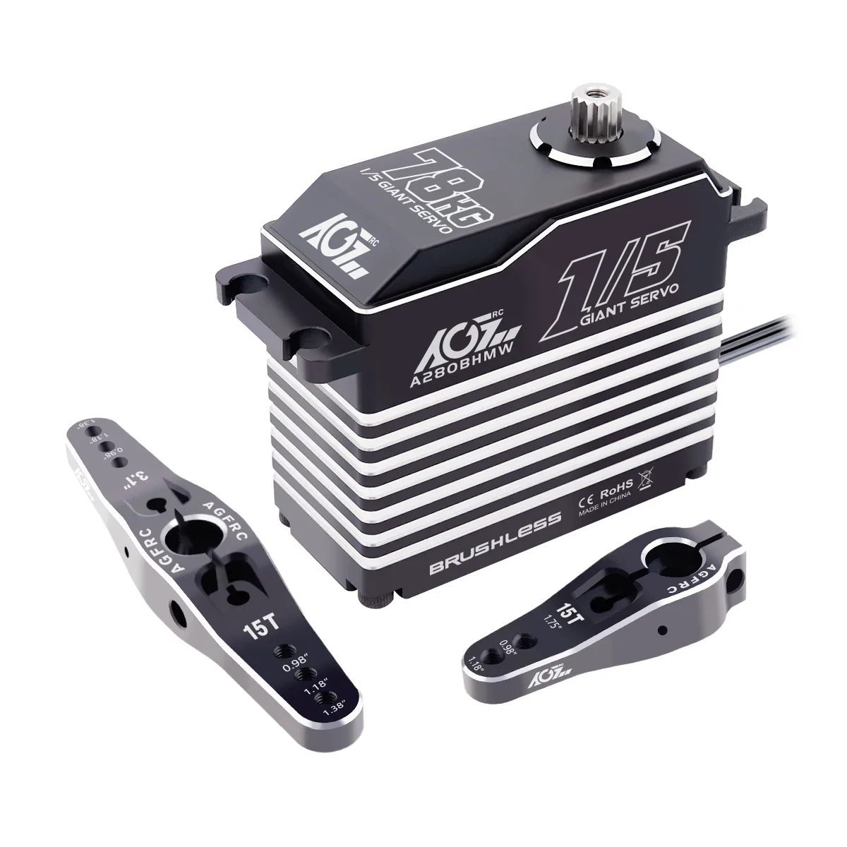 AGFRC A280BHMW  - 1/5 Scale Giant Servo 78KG High Torque Steel Gears Programmable Digital Brushless RC Racing Servo For Crawler