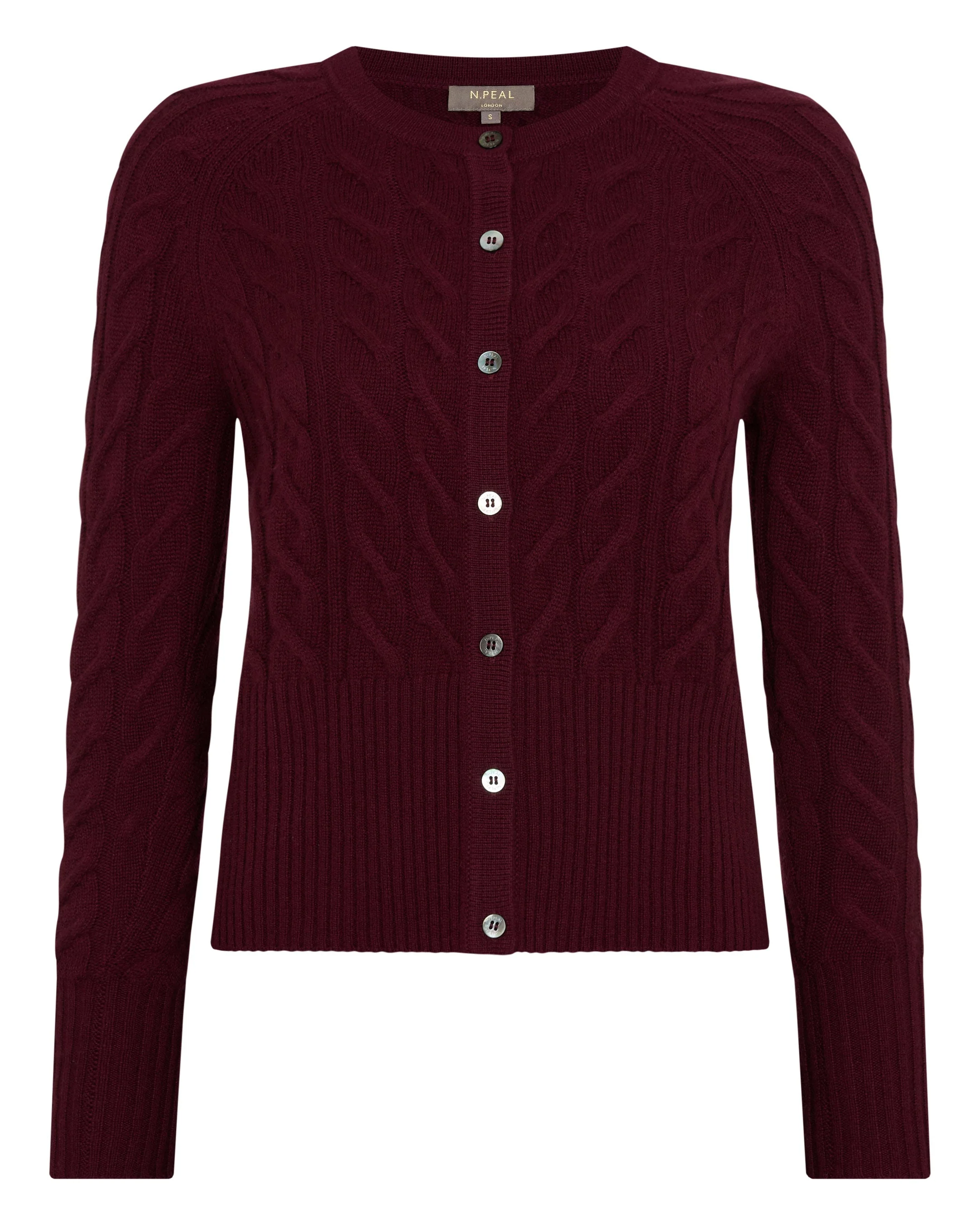 Women's Myla Cable Cashmere Cardigan Bordeaux Red
