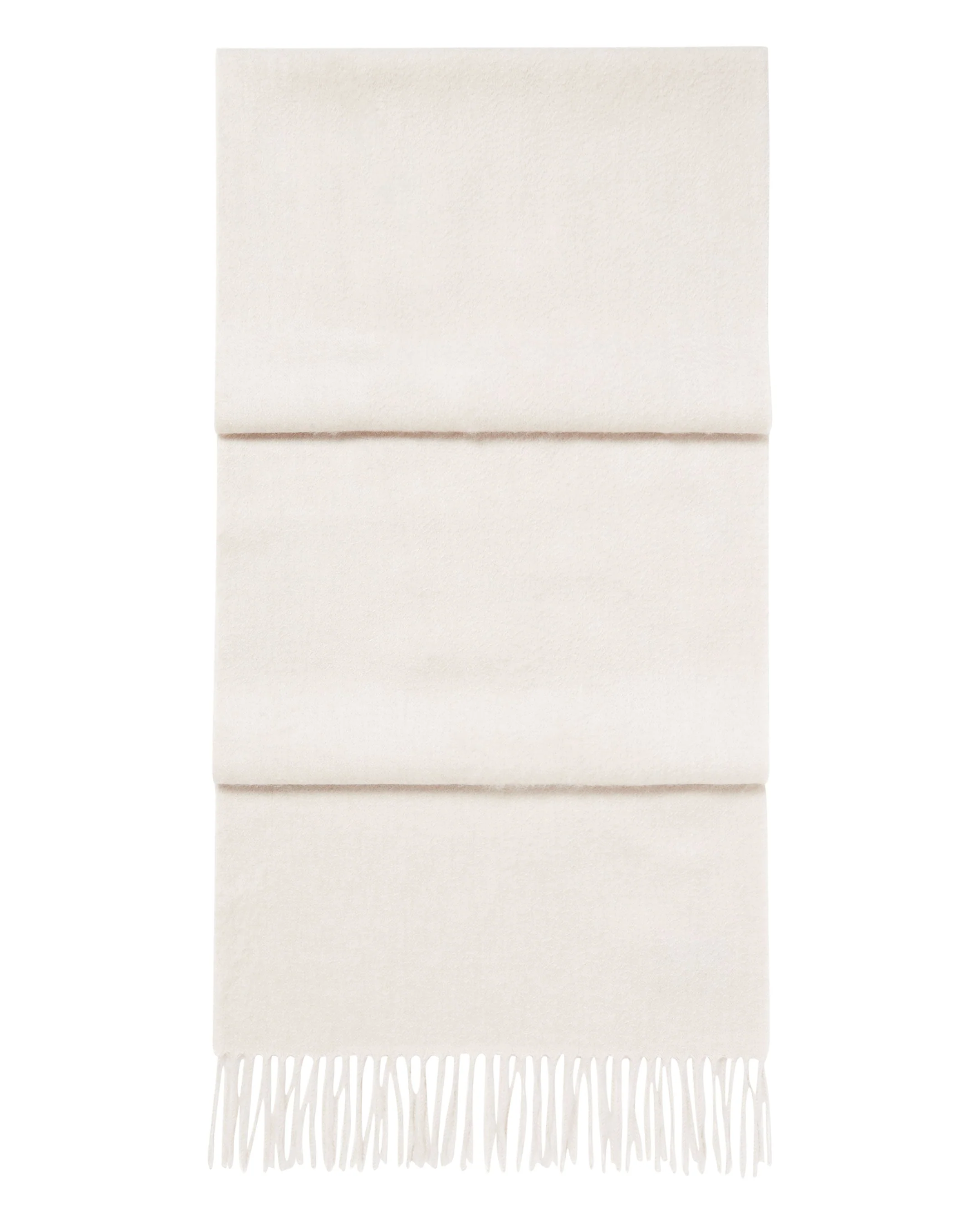 Unisex Large Woven Cashmere Scarf Ecru White