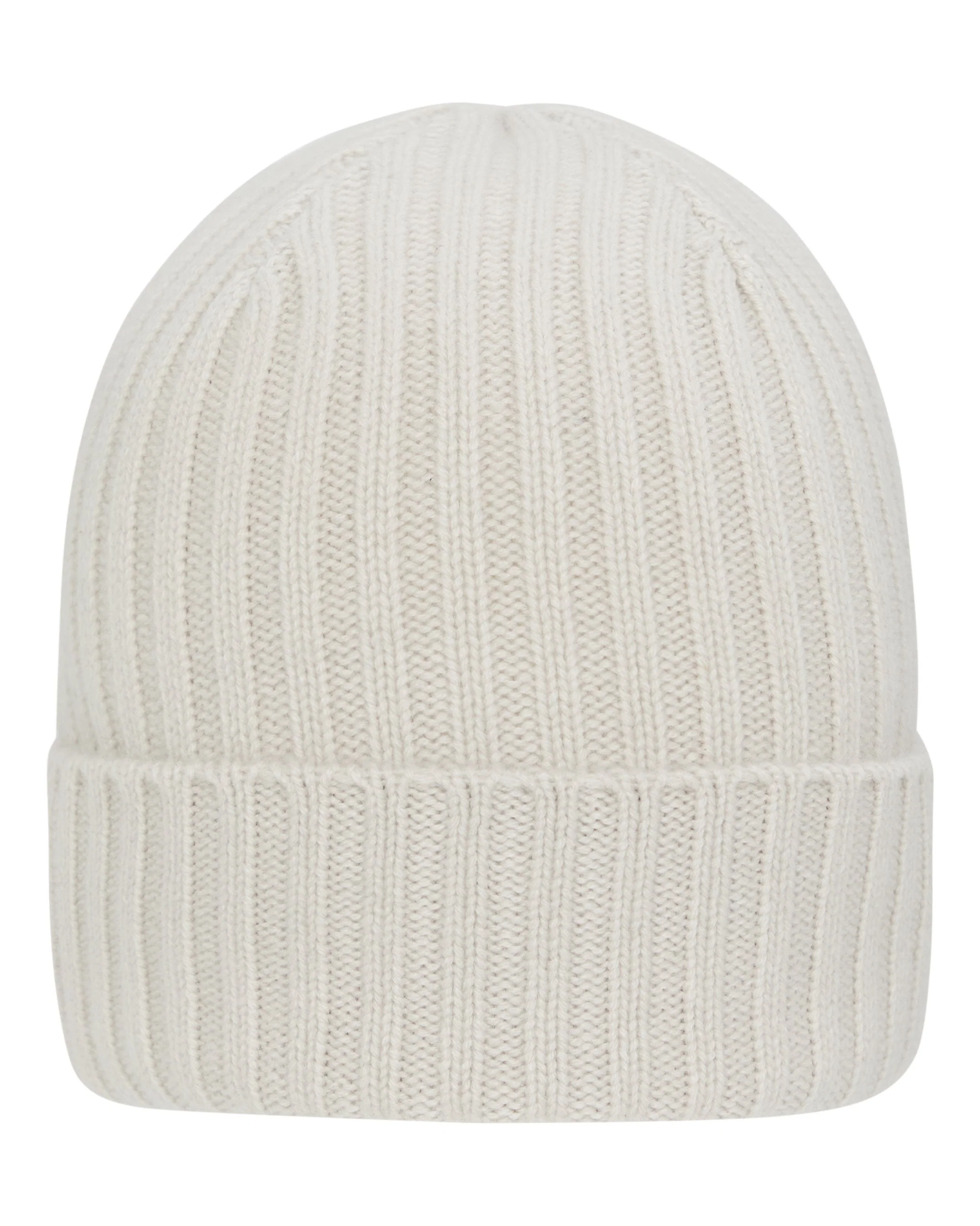 Unisex Chunky Ribbed Cashmere Hat Snow Grey