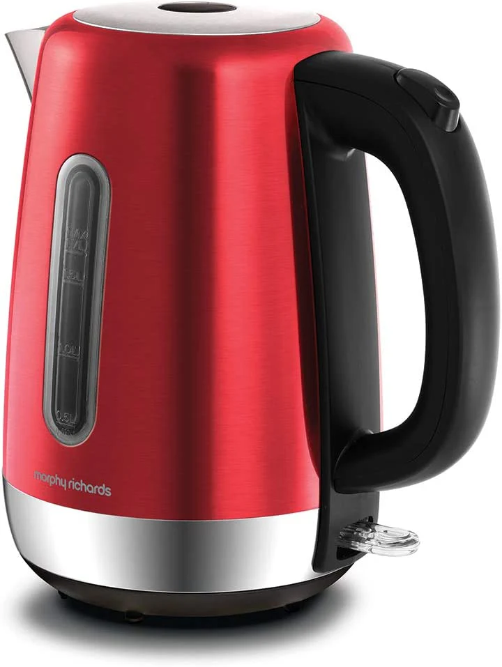 Morphy Richards 220 volts kettle Metallic Red 3000 Watts 1.7 liter Stainless Steel Jug Kettle 220v 240 volt