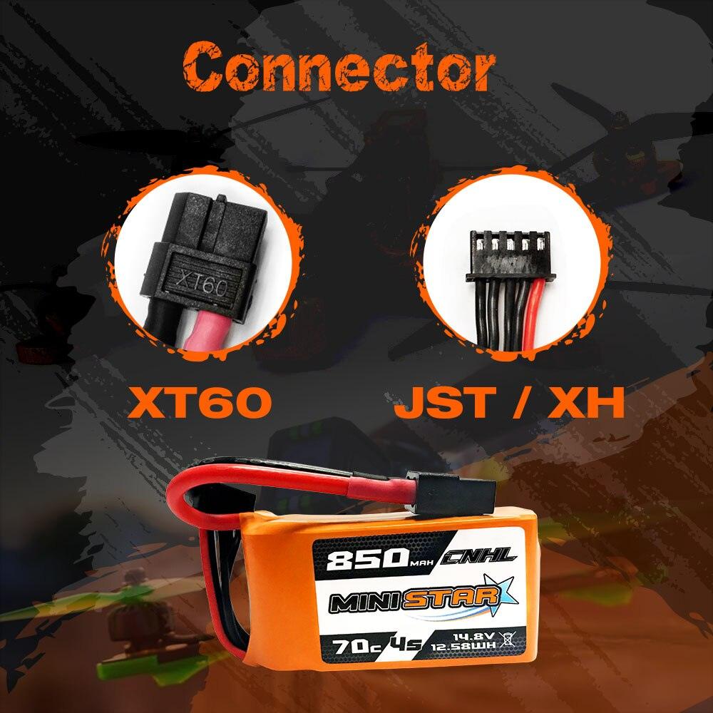 3PCS CNHL 4S 14.8V Lipo Battery 650mAh 850mAh 70C MiniStar With XT30 XT60 Plug For RC FPV Racing Drone Mini Quadcopter Airplane