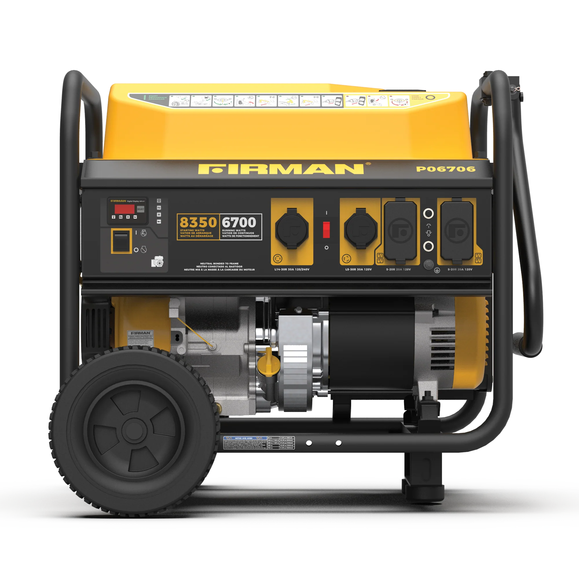 Gas Portable Generator 8350W Recoil Start 120/240V