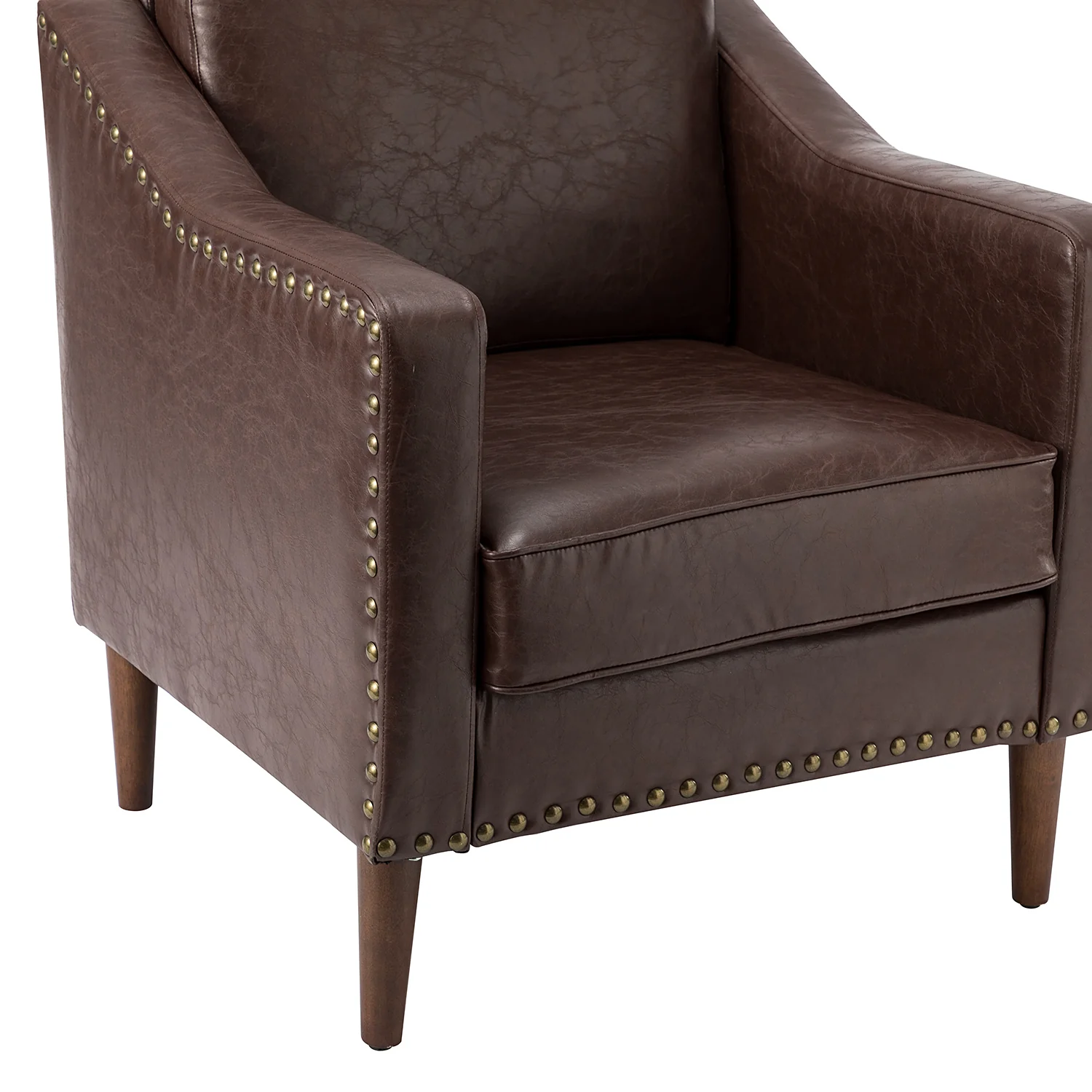 Bonita Vegan Leather Armchair in Brown