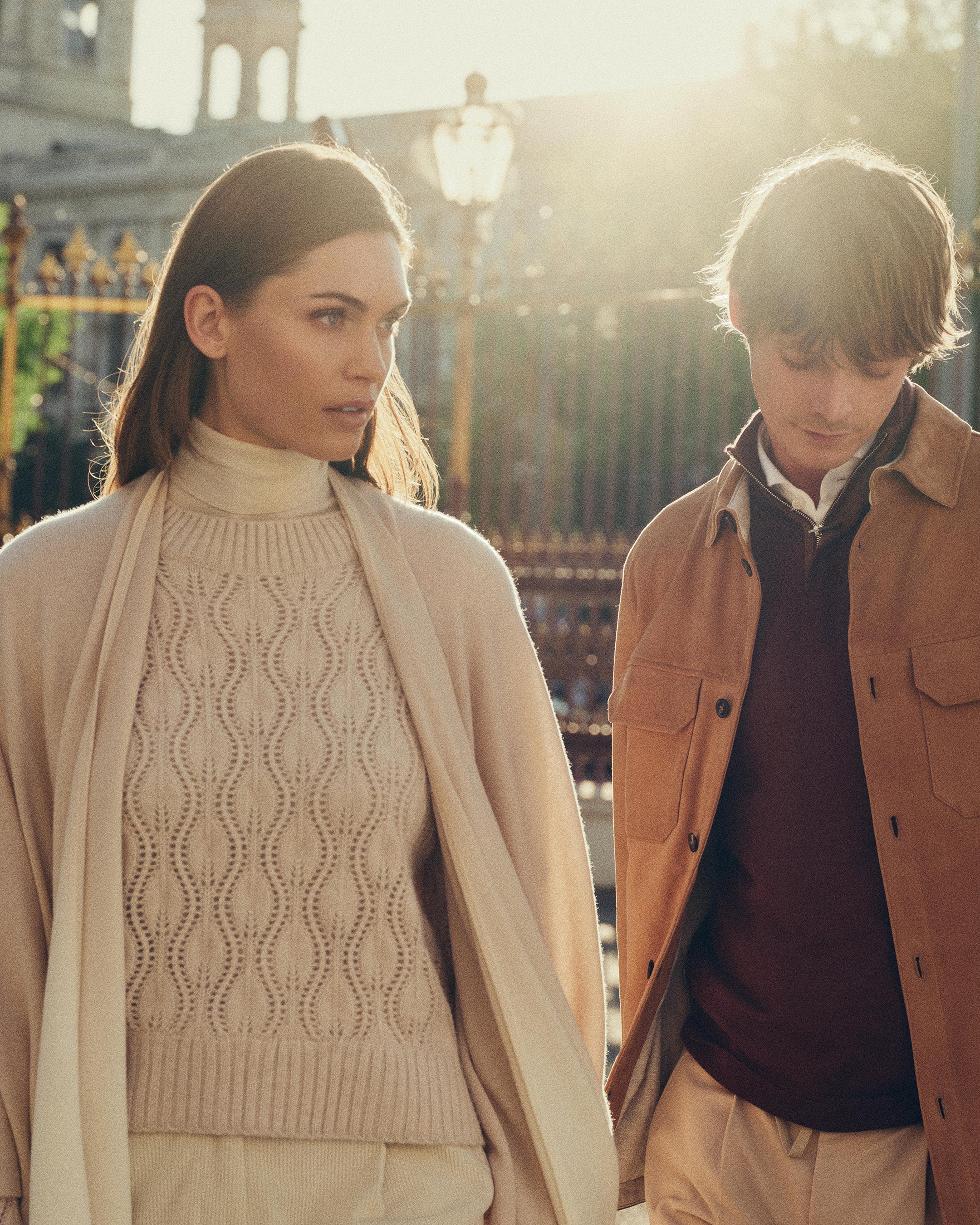 Women's Chunky Lace Stitch Cashmere Sweater Ecru White