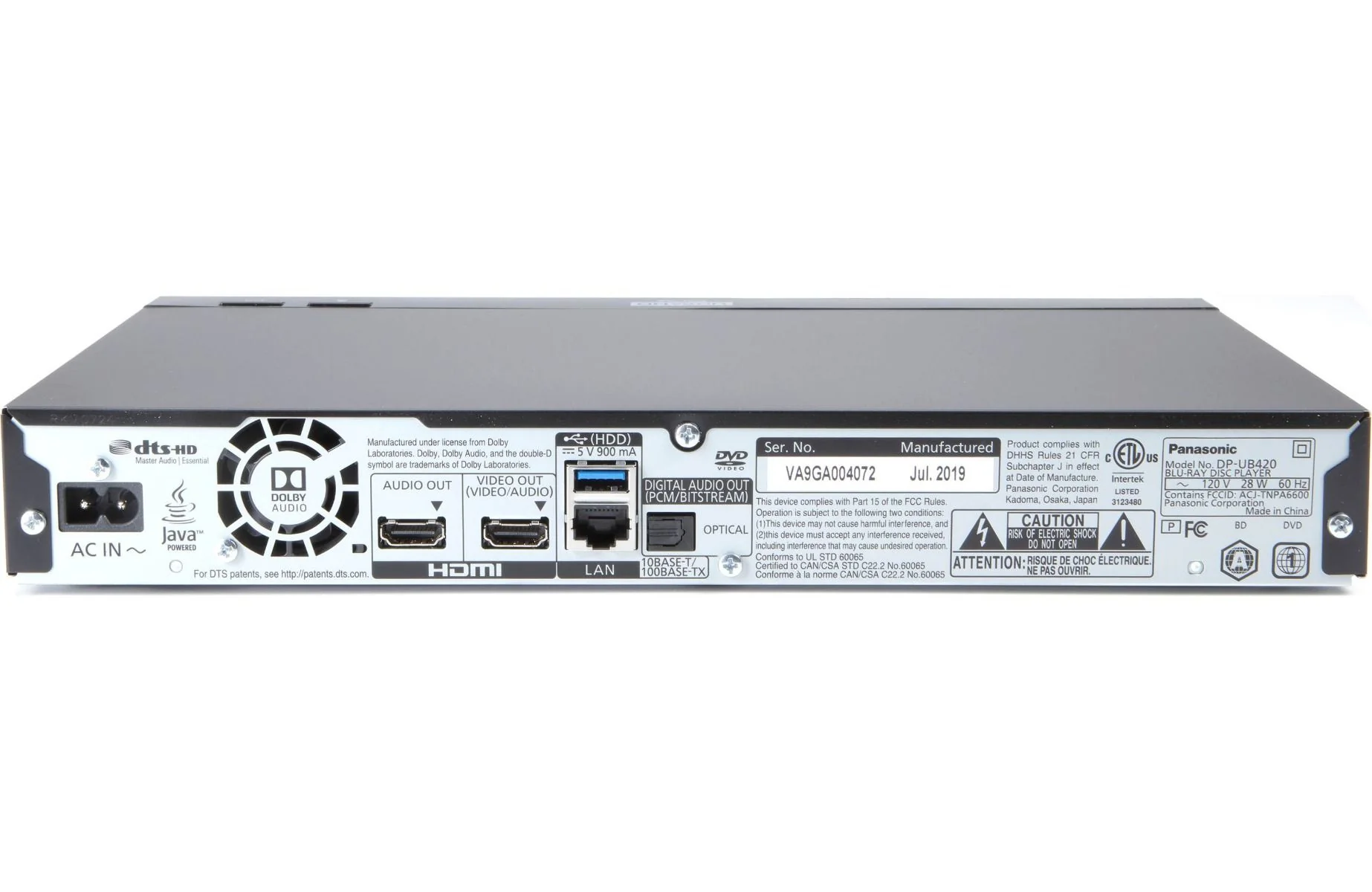 Panasonic DP-UB420 Region Free Blu-ray Player