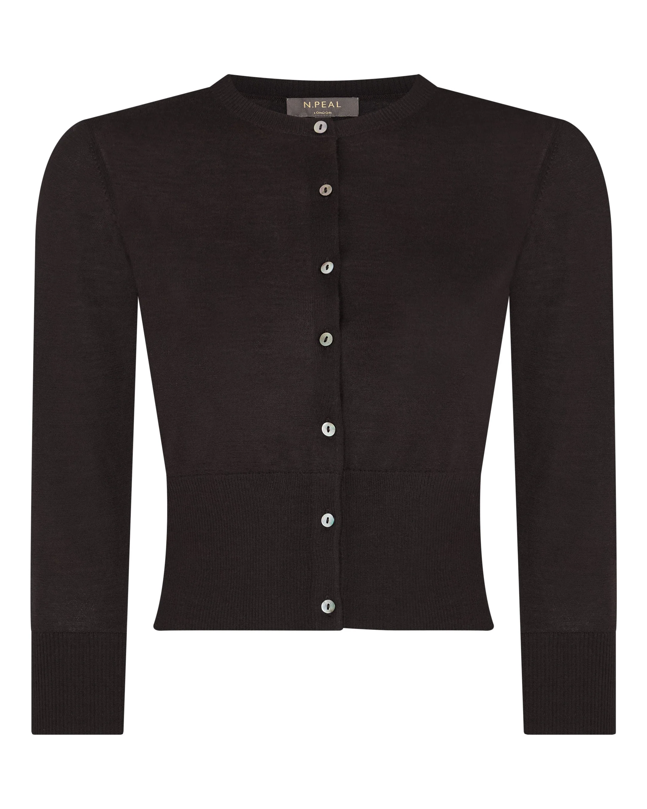 Women's Darcie Superfine Cashmere Cropped Cardigan Chocolate Brown