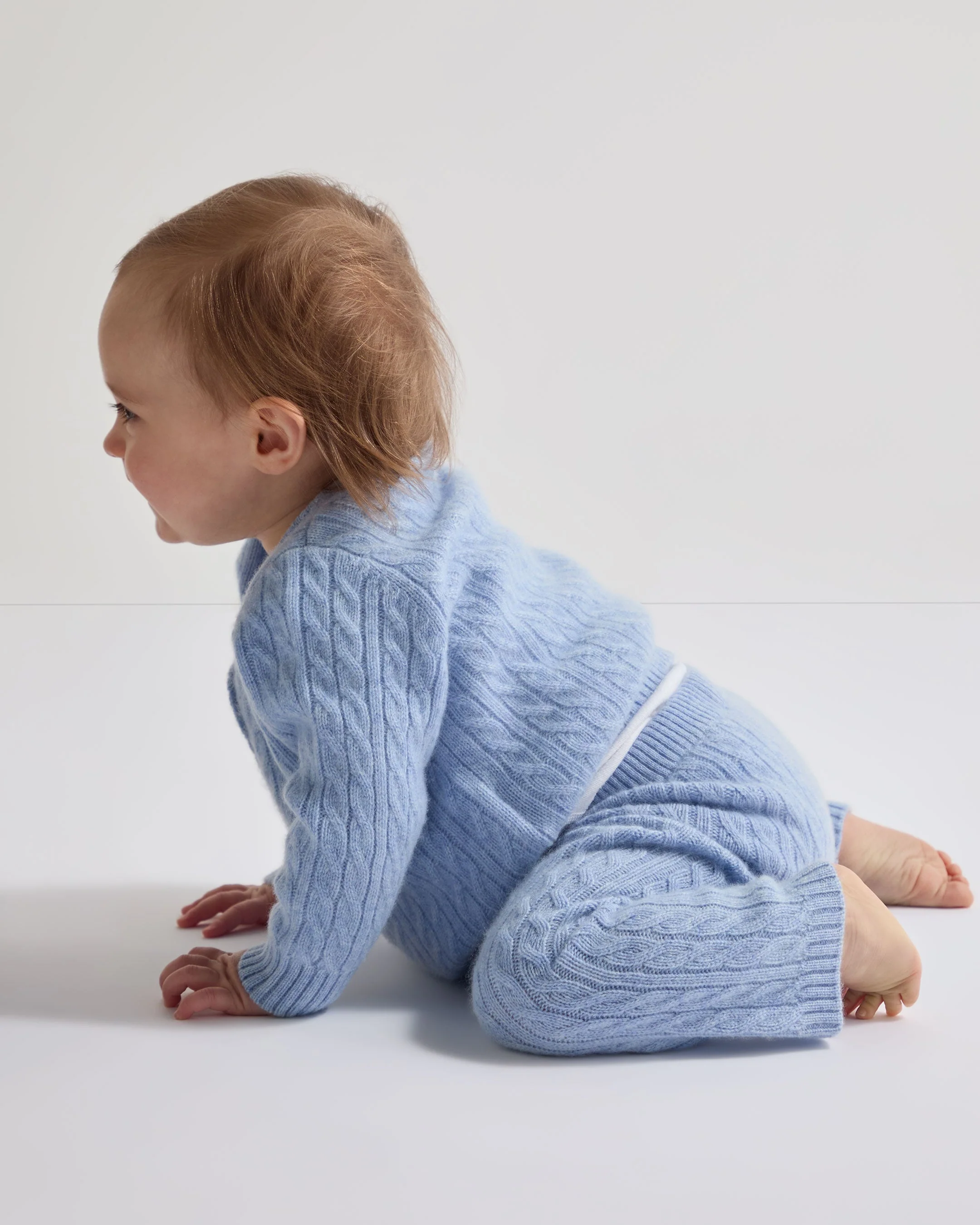 Cable Cashmere Leggings Cornflower Blue