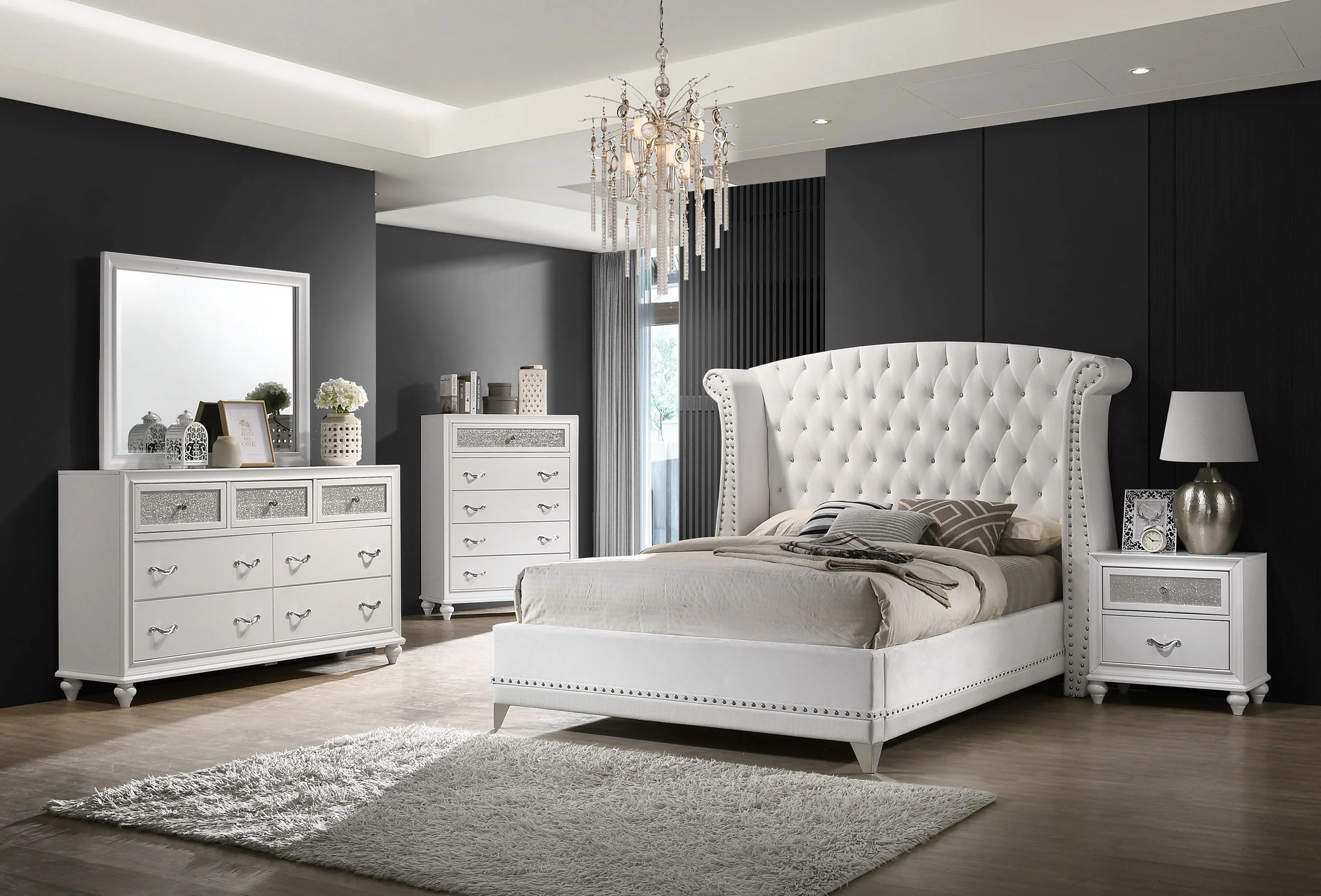 Barzini 4-piece Bedroom Set White