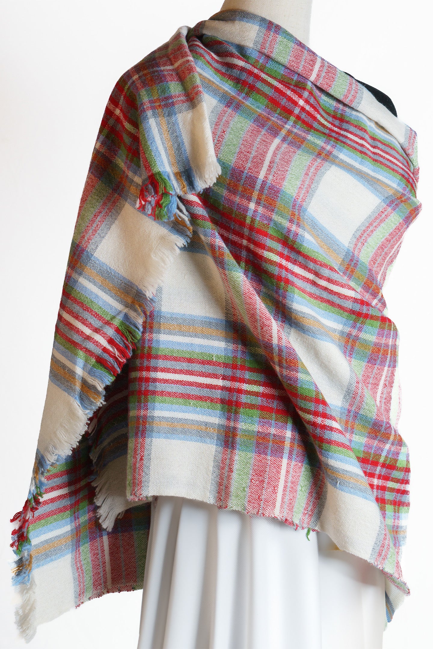 Cashmere Shawl in Classic Plaid Design