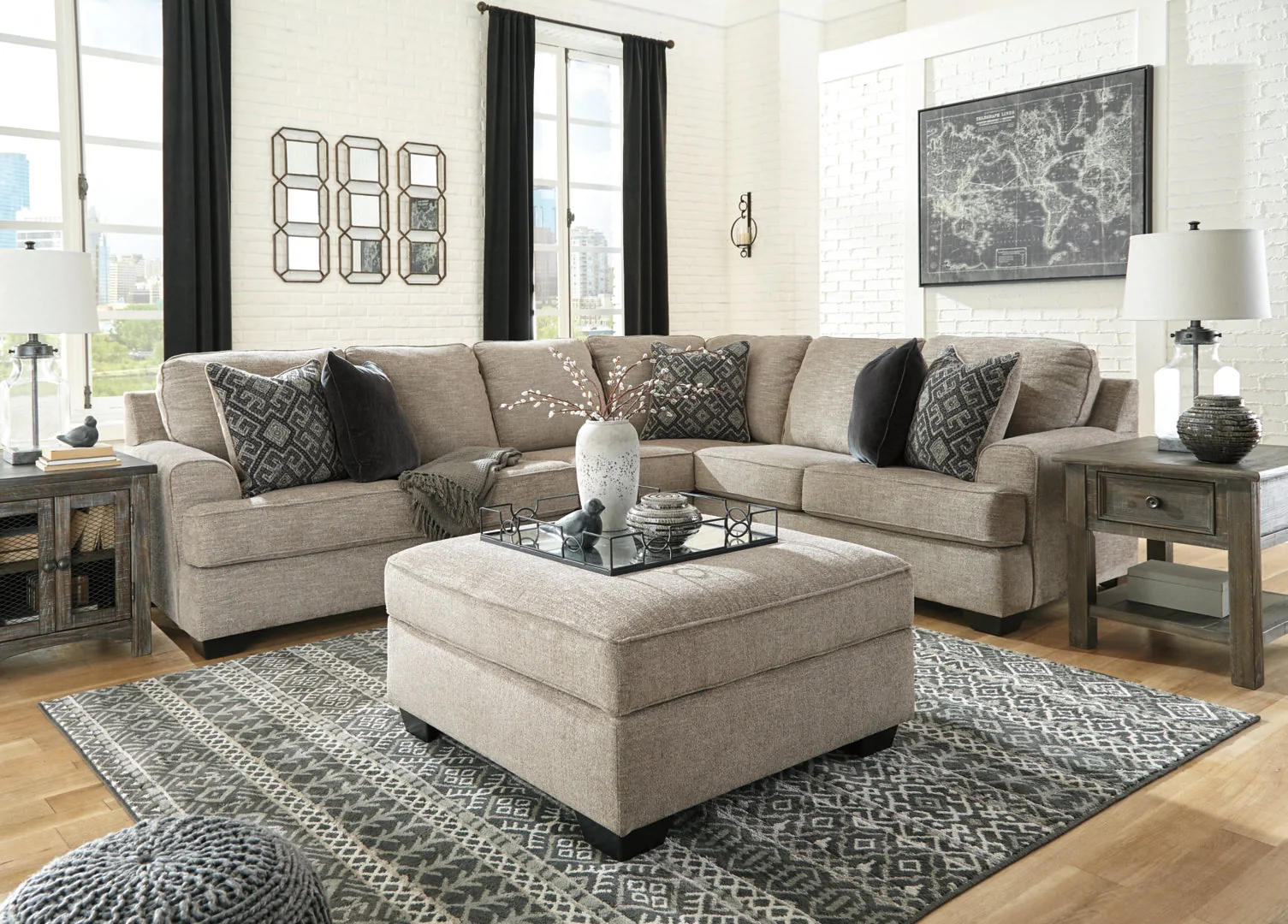 Bovarian Sectional with Ottoman