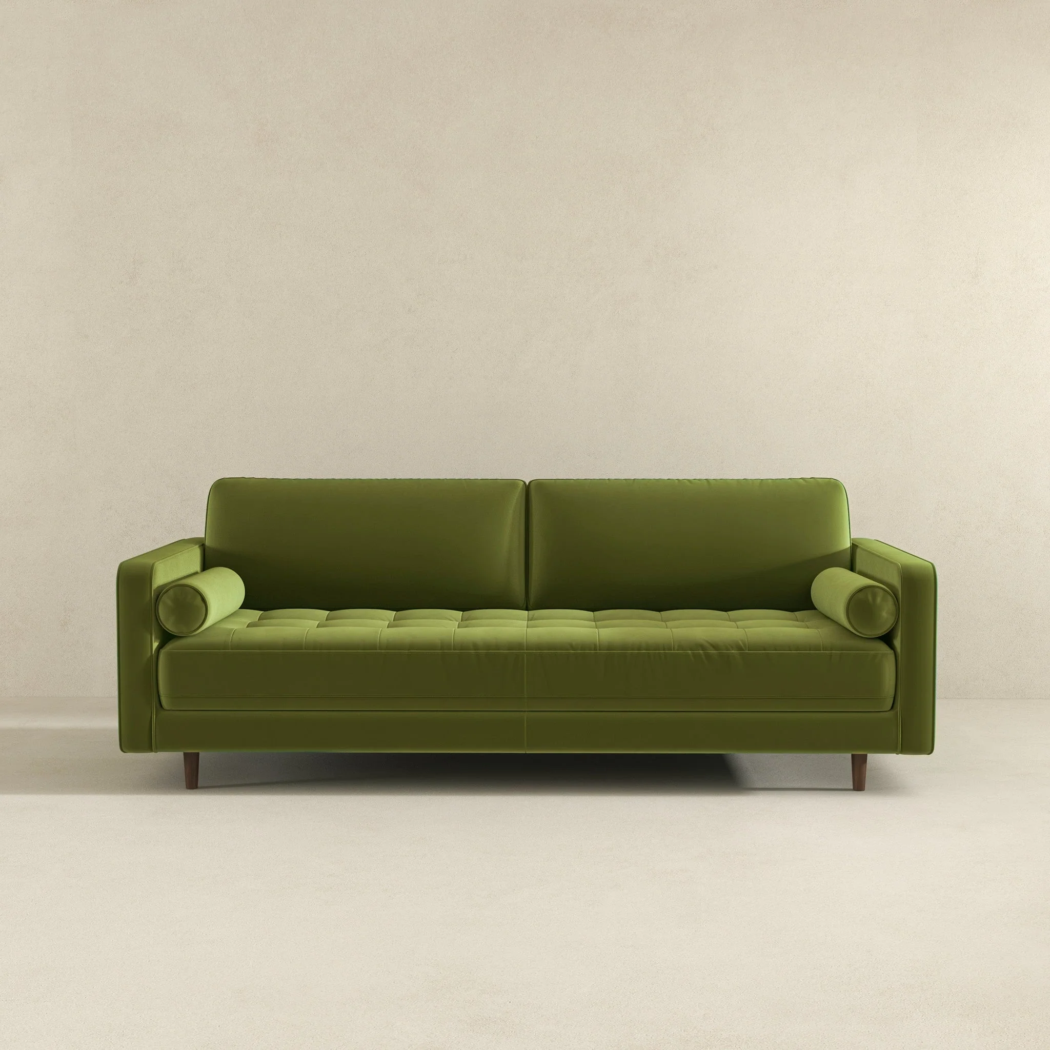 Anthony Pistachio Green Pillow Back Velvet Sofa
