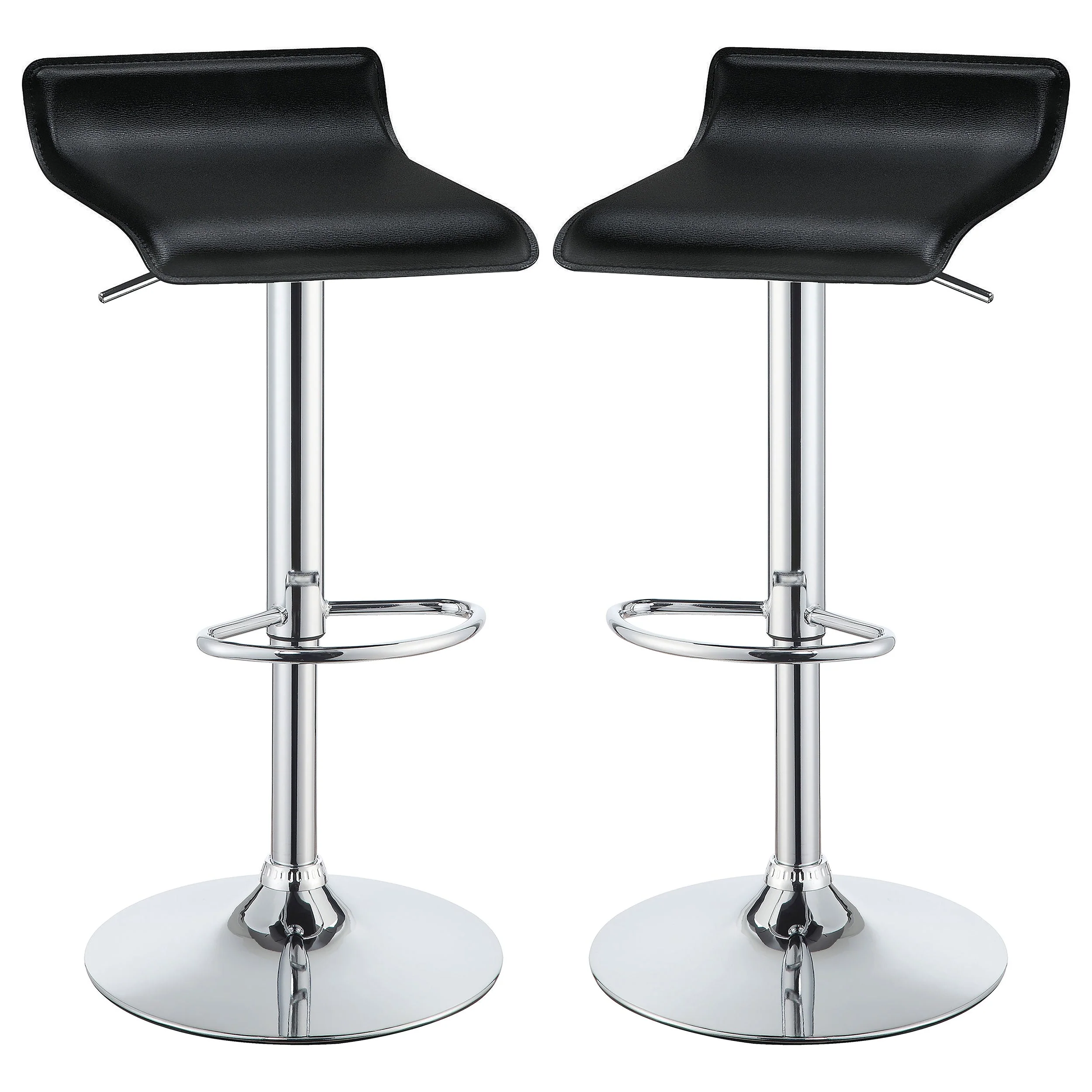 Bidwell Upholstered Adjustable Bar Stool Black (Set of 2)