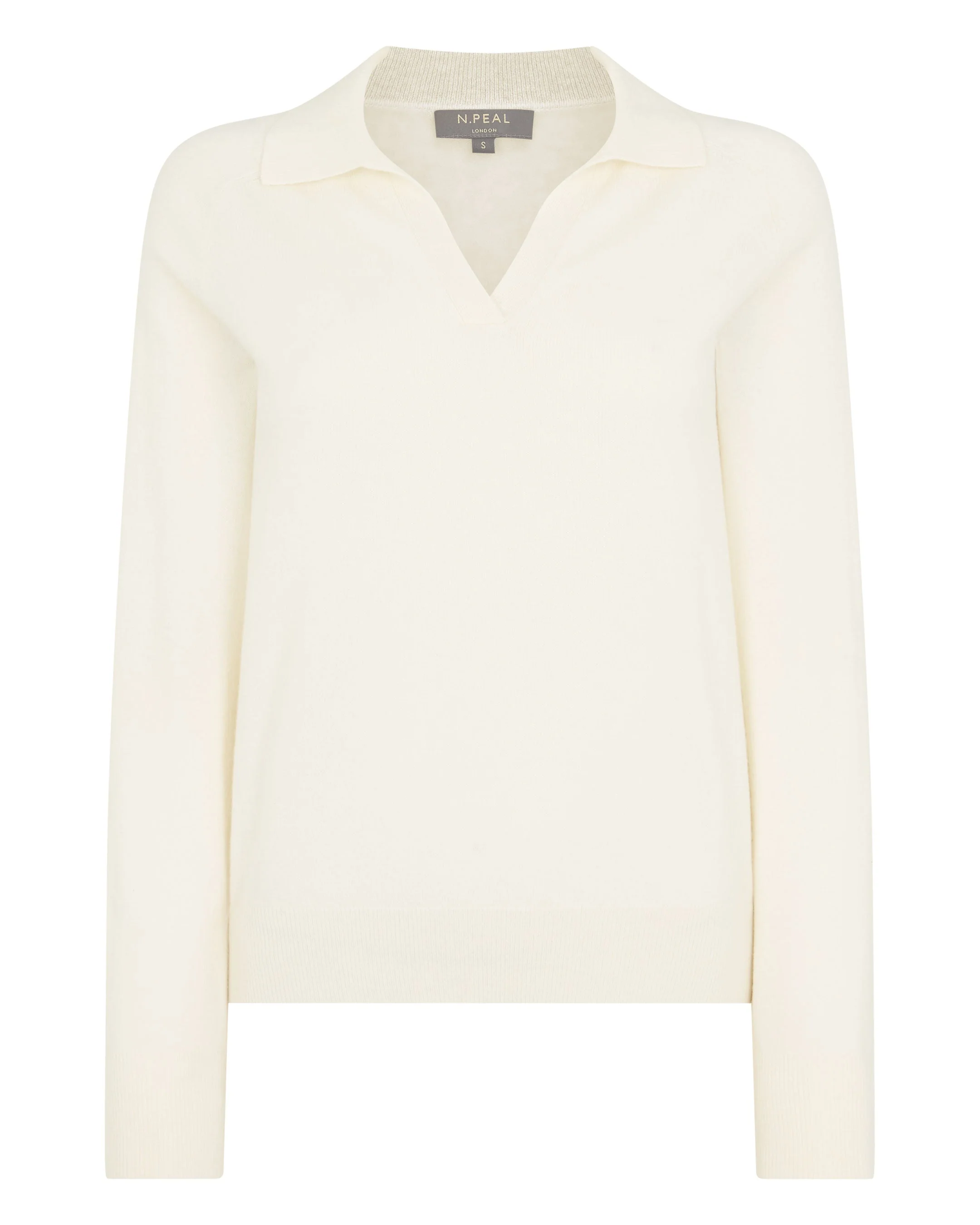 Women's Harriet Cashmere Polo Shirt New Ivory White