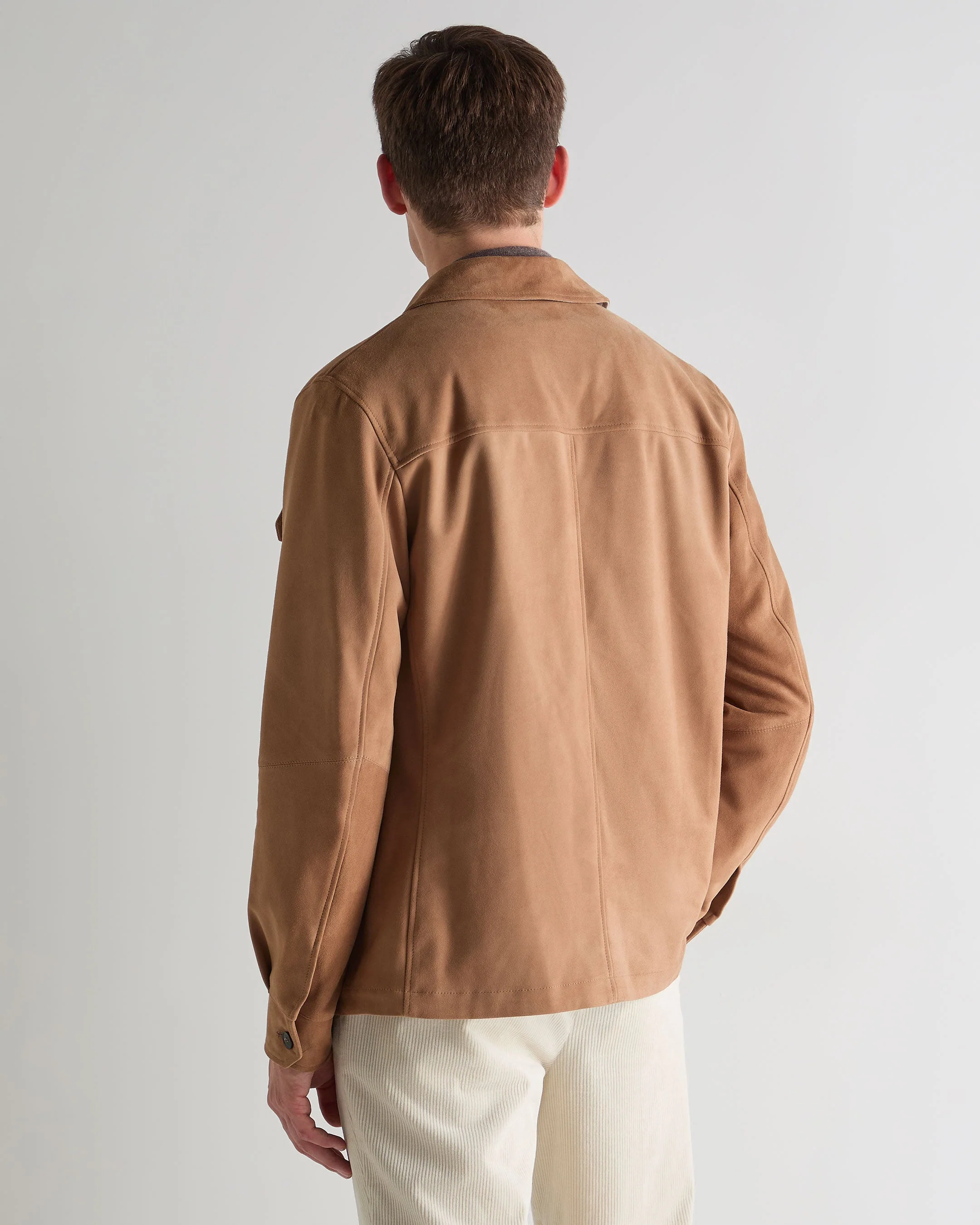 Men's Bridgehampton Suede Jacket Tan Brown