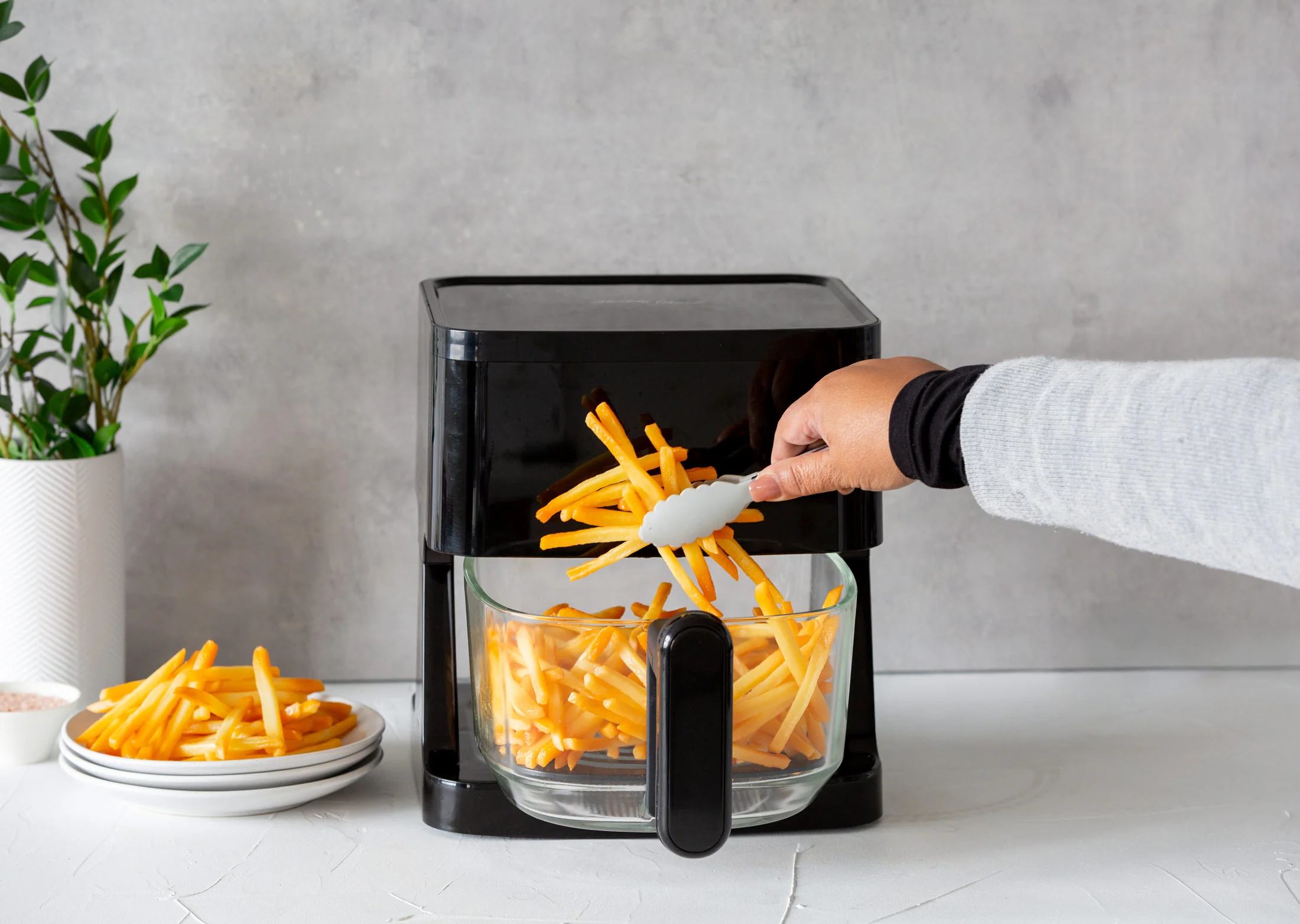 5L High-end Touch Control Panel Glass Digital Air Fryer