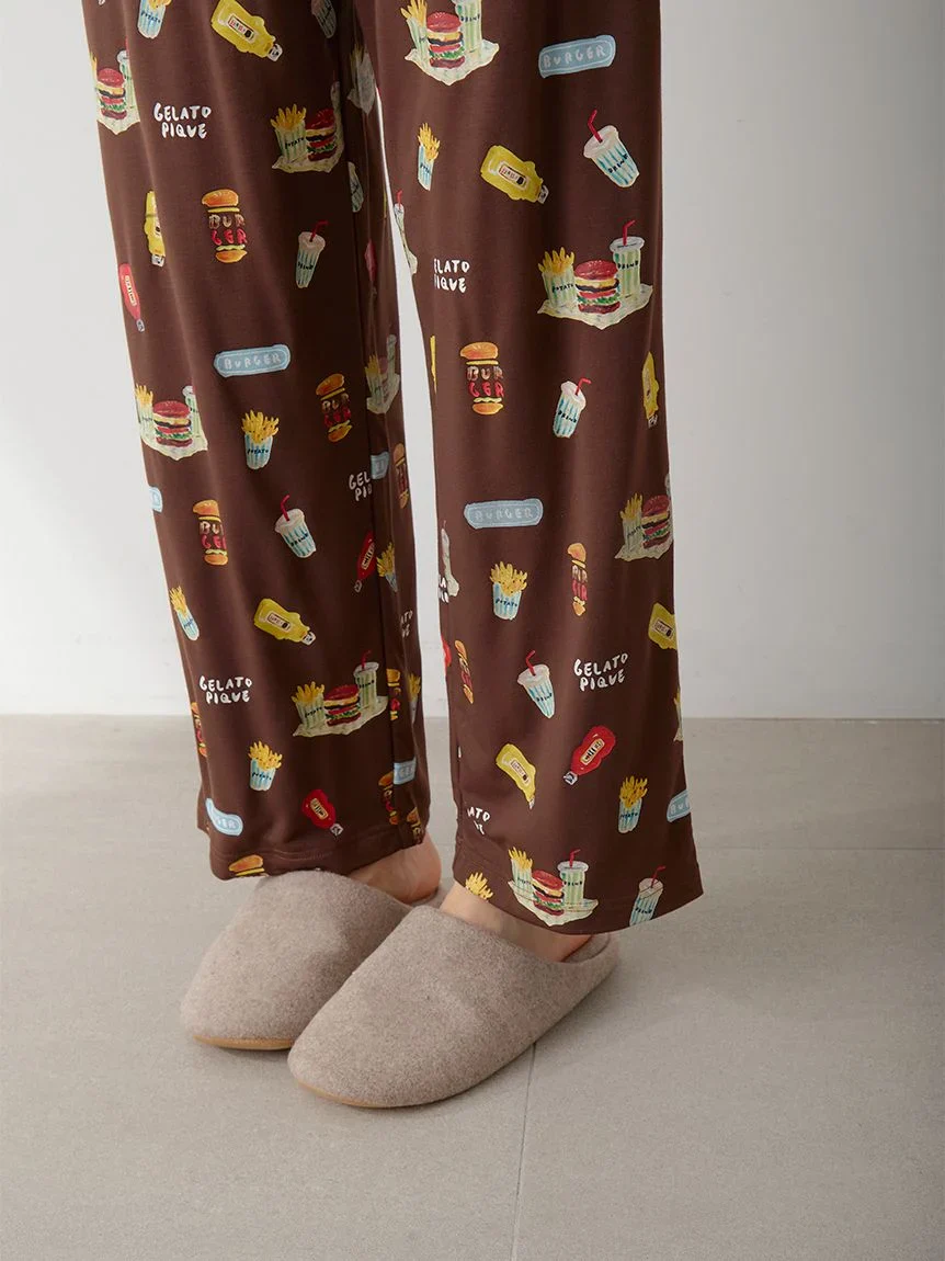 [Hirano Toshiyuki] Men's Hamburger Print Long Pants