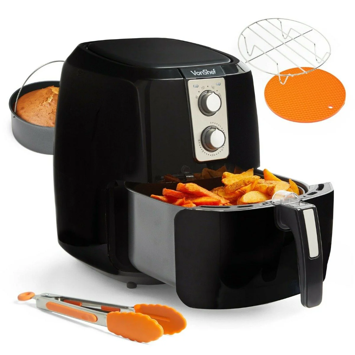 Vonhaus 220 volt Air Fryer 2000156 5.5 Liter Large Capacity Basket 1800 Watts 220v 240 volts 50 hz