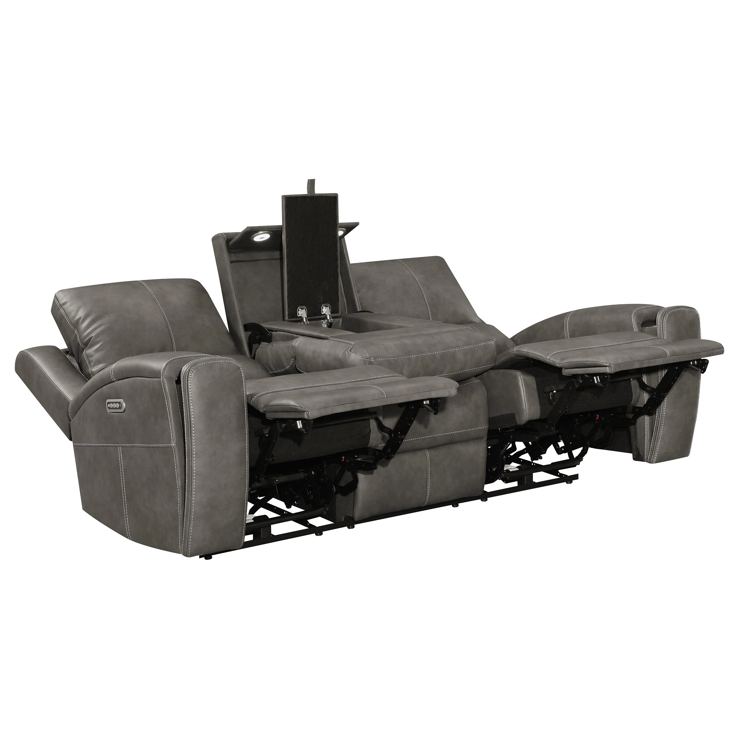 Brickston Triple Power Reclining Sofa Set Charcoal