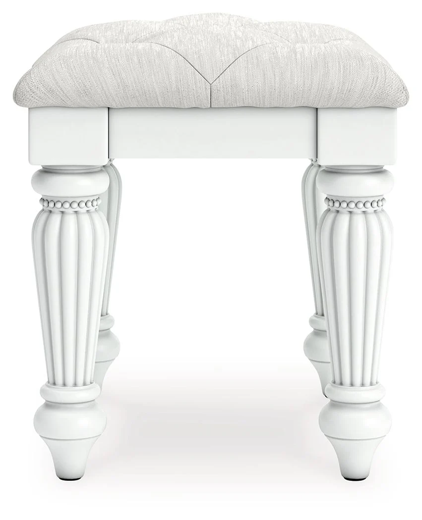 Kozlani - Vanity Upholstered Stool - White