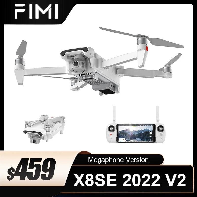 FIMI X8se 2022 V2 Drone - 3-axis Gimbal 4K HD Camera Drone Wifi GPS Drone 35Mins Flight Time Megaphone Version RC Helicopter