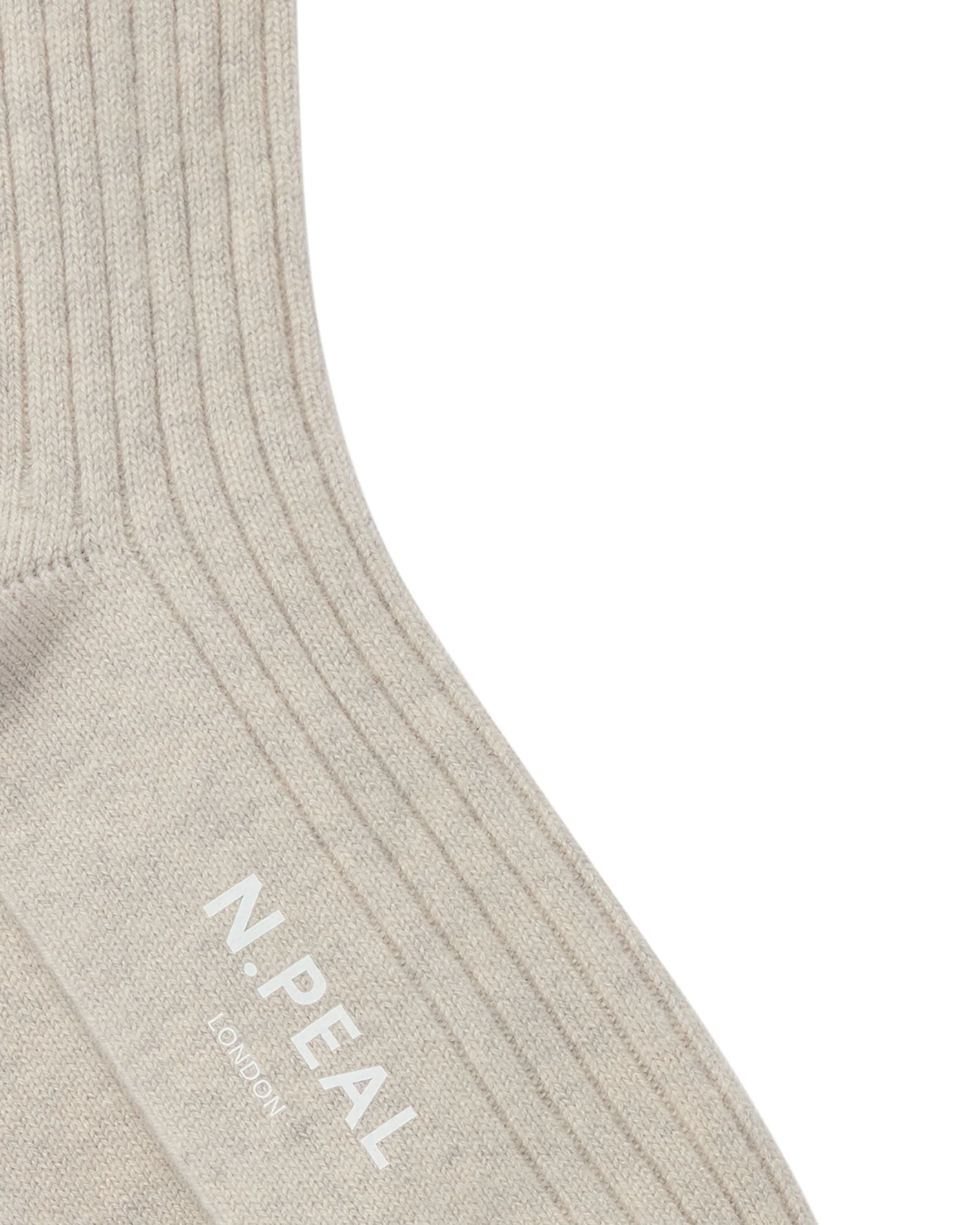 Men's Rib Cashmere House Socks Pebble Grey