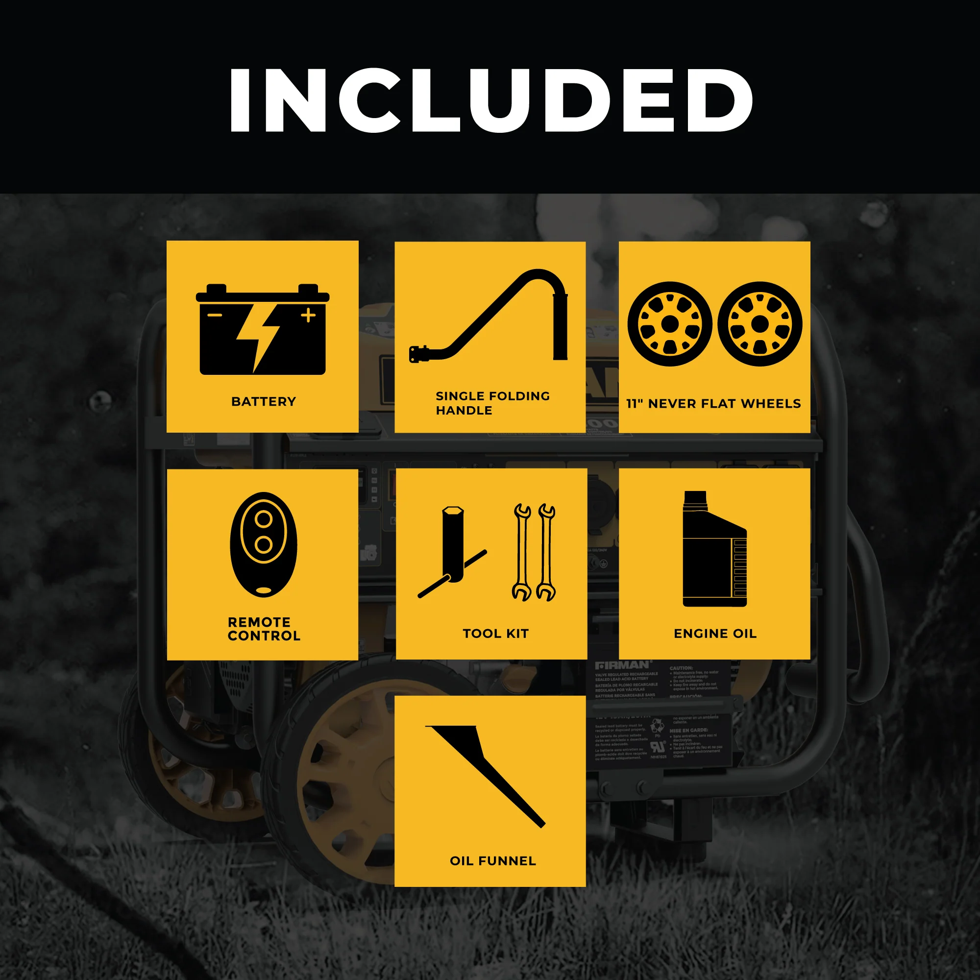 Gas Portable Generator 11600W Remote Start 120/240V