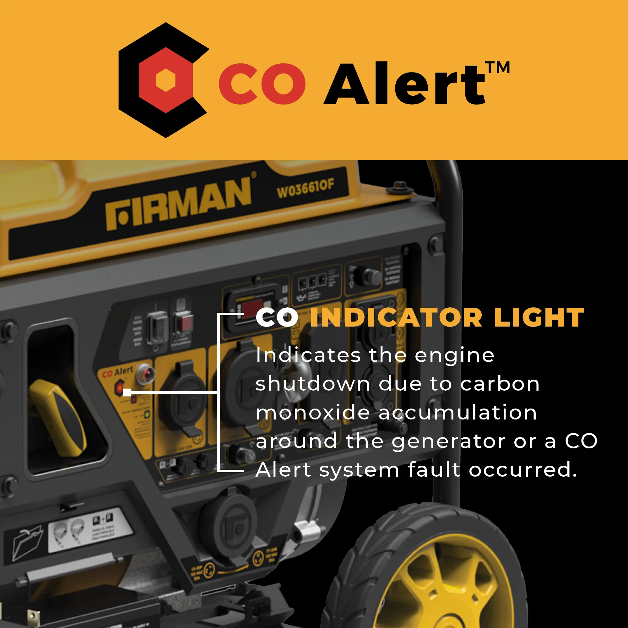 Inverter Open Frame Portable Generator 4500W Recoil Start with CO Alert