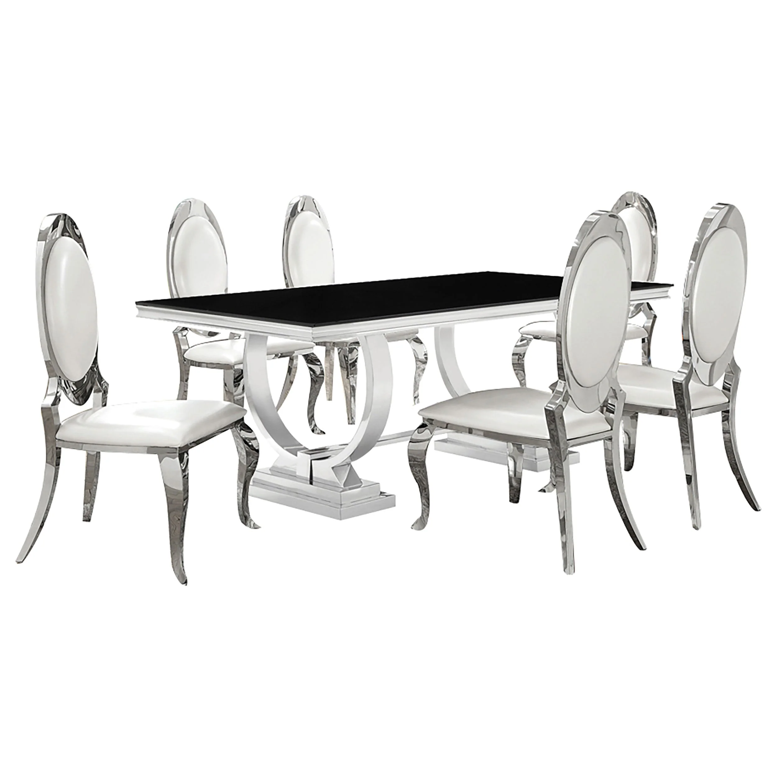 Antoine  Rectangular Glass Top Dining Set