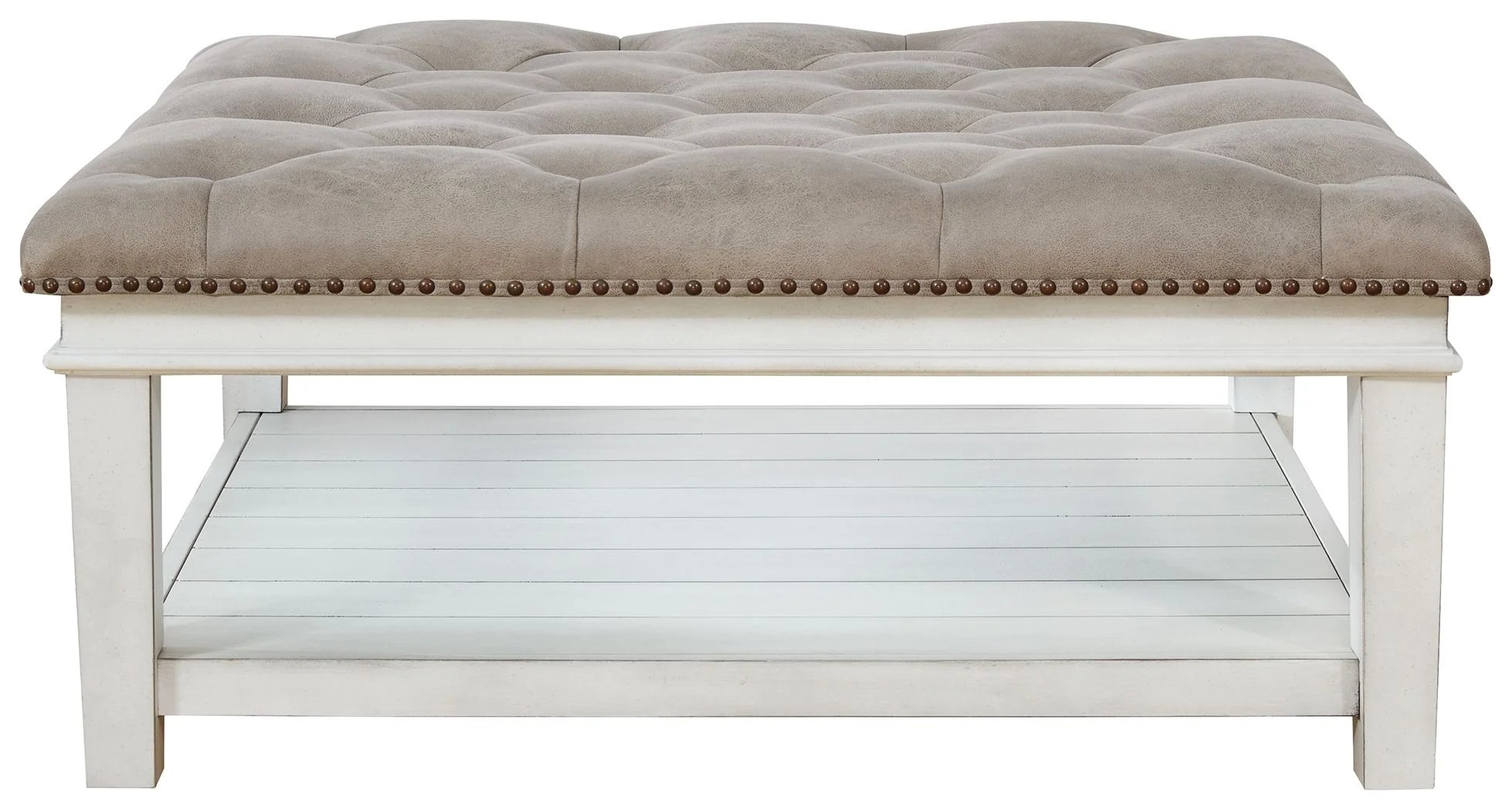 Kanwyn - Uph Ottoman Cocktail Table - Whitewash