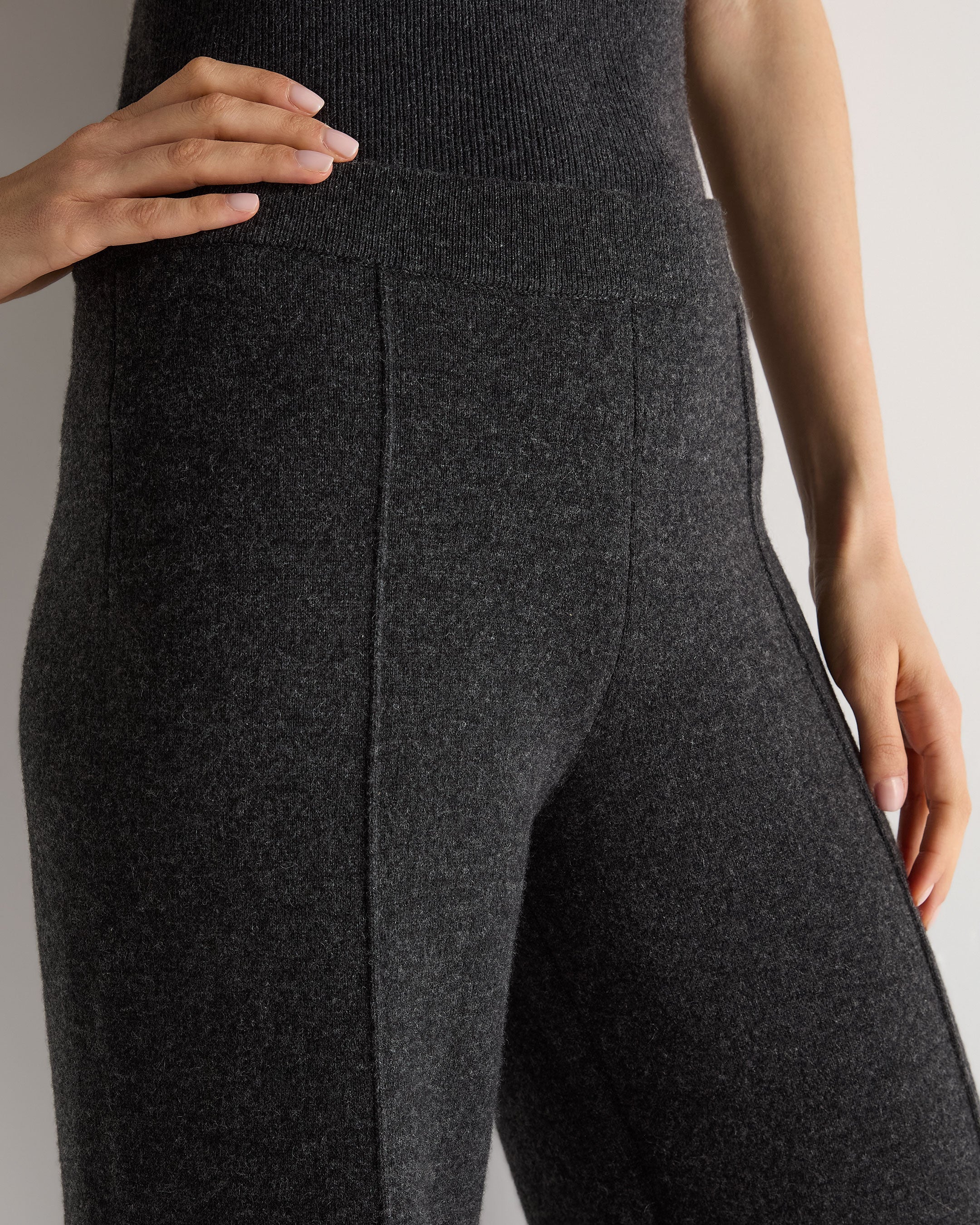 Women's Double Face Pants Dark Graphite Grey