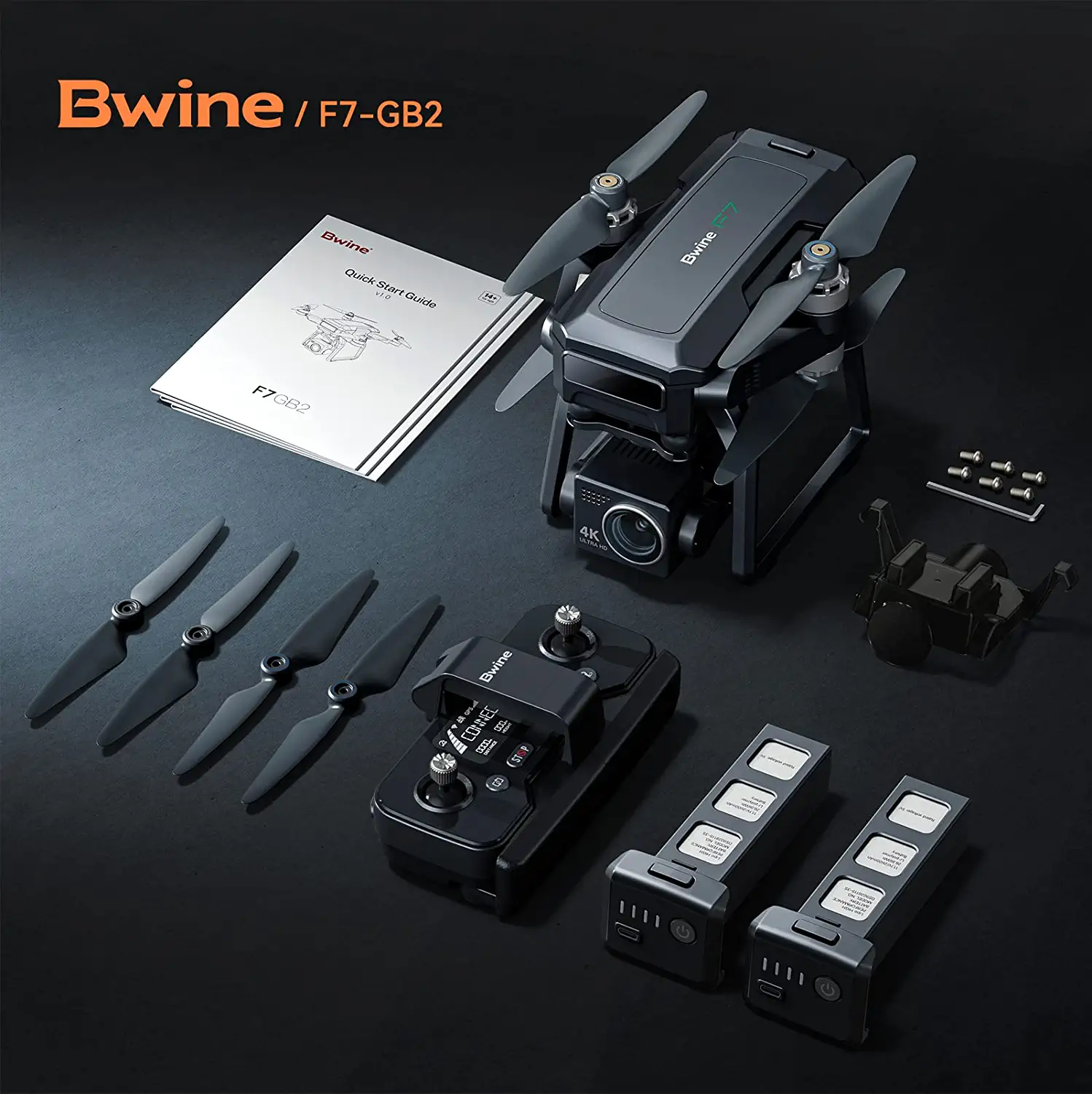 Bwine F7 Drone - with Camera for Adults 4K, 9800ft Video Transmission, Camera Drone with 3-Axis Gimbal, GPS Auto Return, Follow Me, Waypoints, Level 6 Wind Resistance, 2 Batteries for 50 Min Flight Time Professional Camera Drone