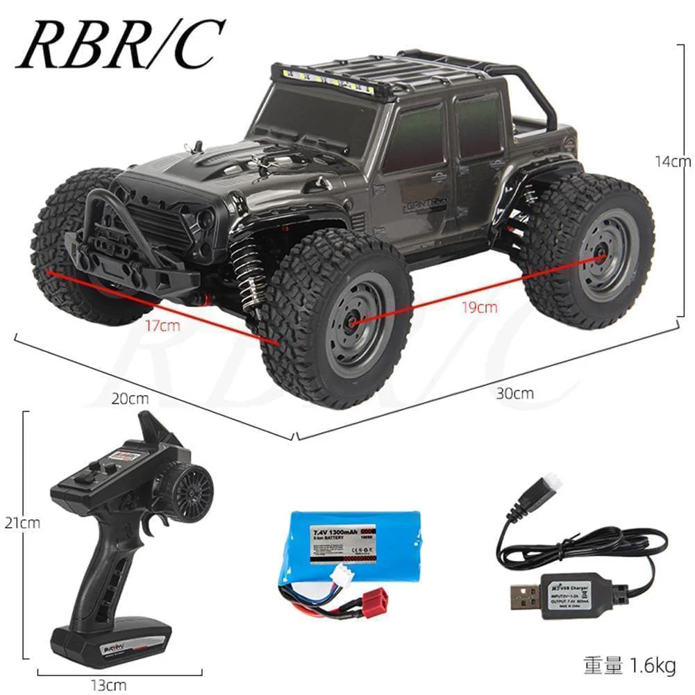1:16 50KM/H Or 70KM/H 4WD RC Car LED Headlights 2.4G Waterproof Remote Control Cars High Speed Drift Monster Truck for Kids Toy
