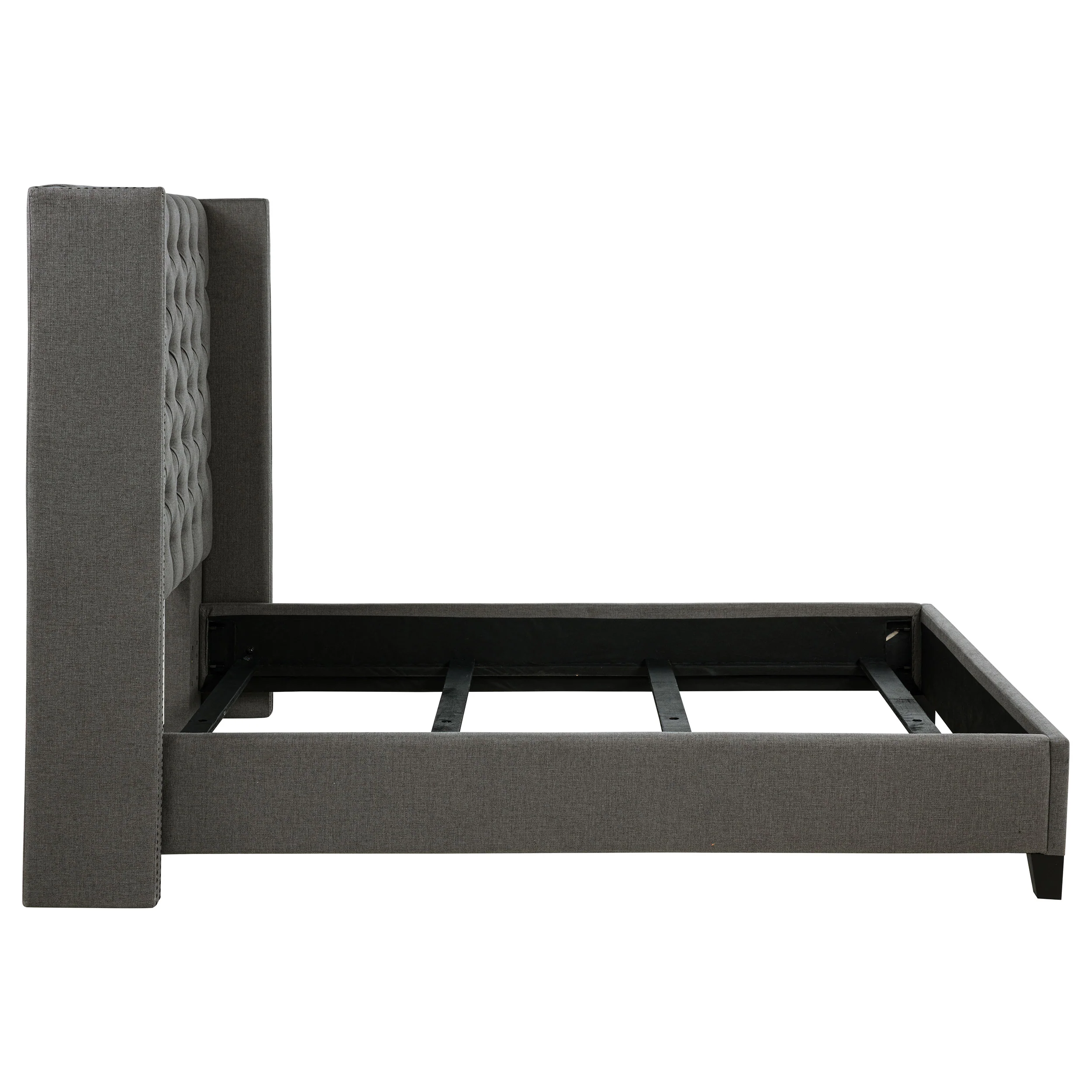 Bancroft Upholstered Wingback Bed Grey