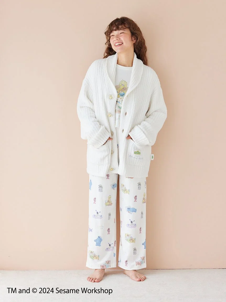 【SESAME STREET】【UNISEX】 Powder Motif Jacquard Shawl Cardigan