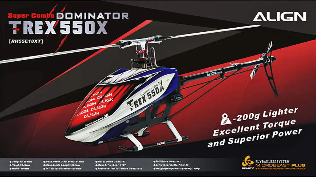 Align T-REX 550X RC Helicopter Super Combo RH55E18XW RH55E19XW