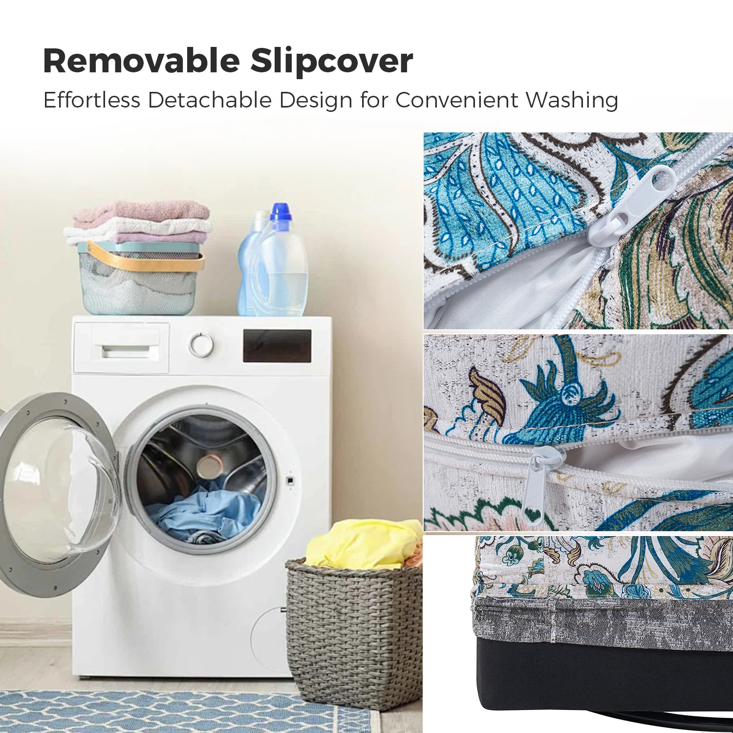 Armando Slipcovered Swivel Chair in Blue